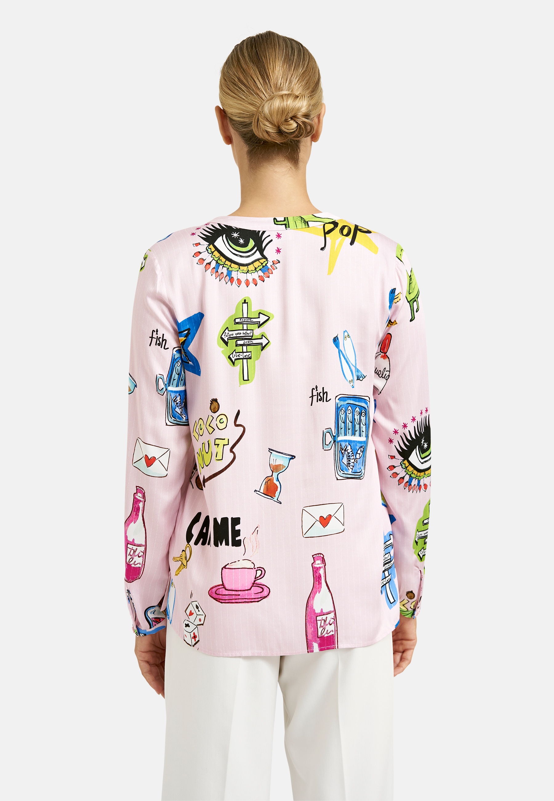 Milano Italy Langarmbluse mit Seitenschlitze