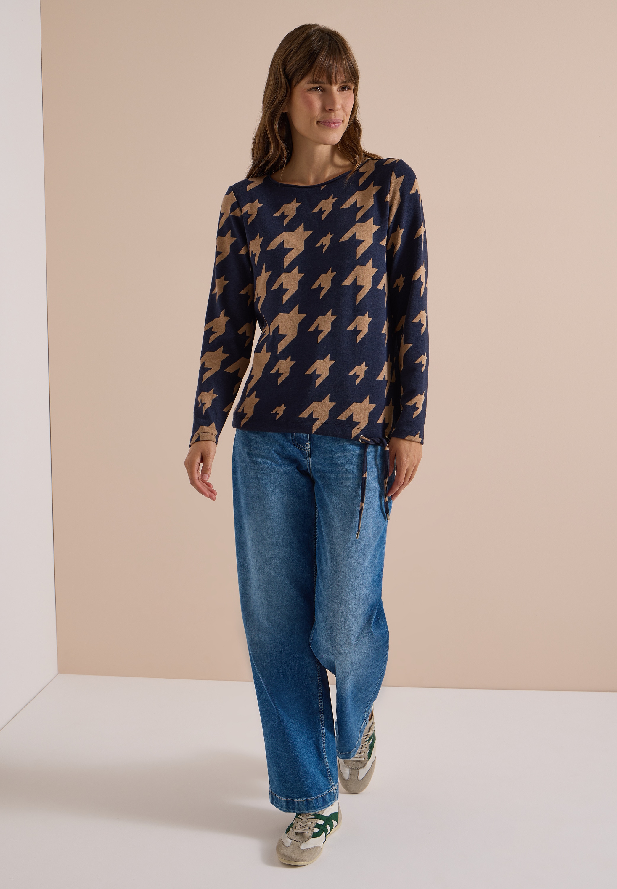 Cecil Langarmshirt mit Elastiksaum und Tunnelzug