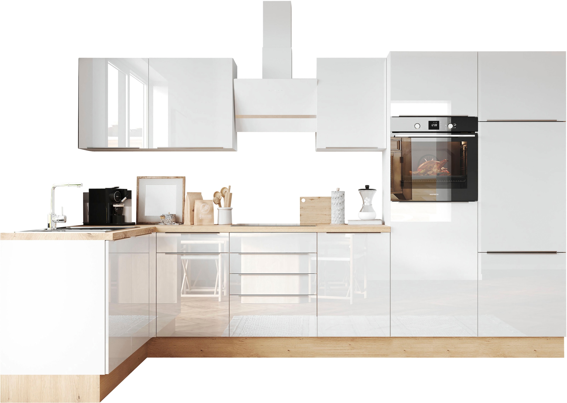 RESPEKTA Küchenzeile "Safado aus der Serie Marleen" Breite 340 cm, mit Soft günstig online kaufen