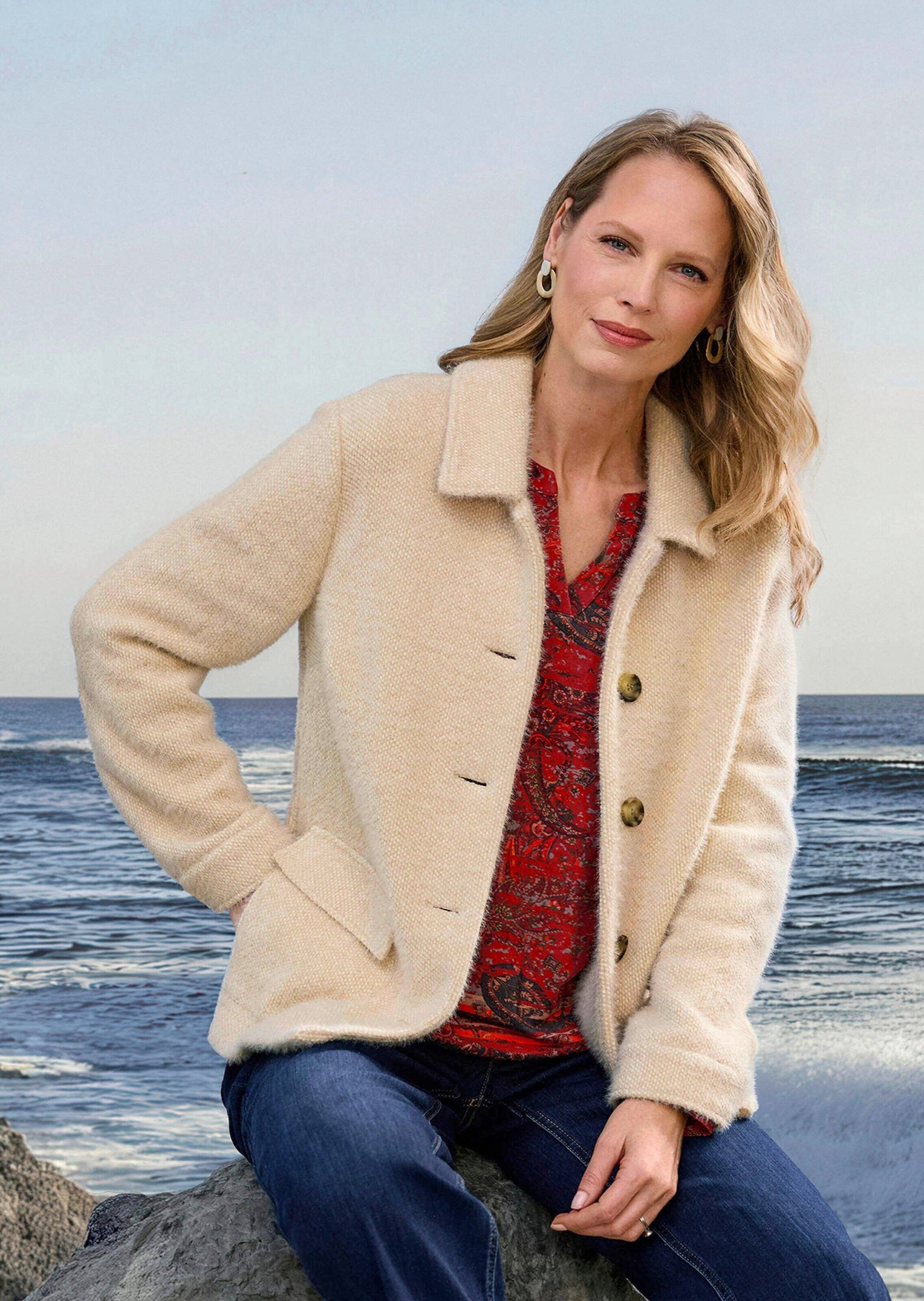 GOLDNER Kurzjacke »Kurzgröße Jacke in flauschiger Qualität mit Lurex«