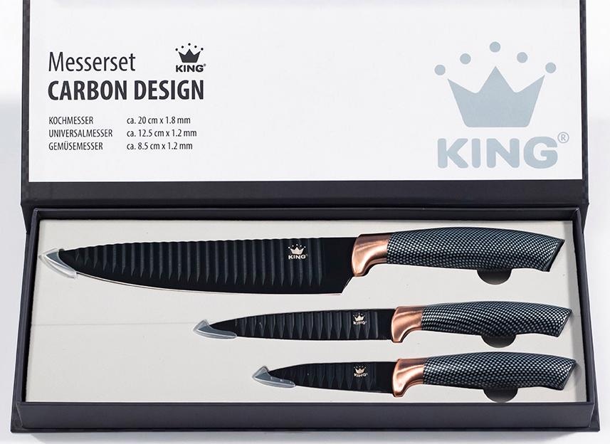 KING Messer-Set »Carbon Design«, (Set, 3 tlg.)