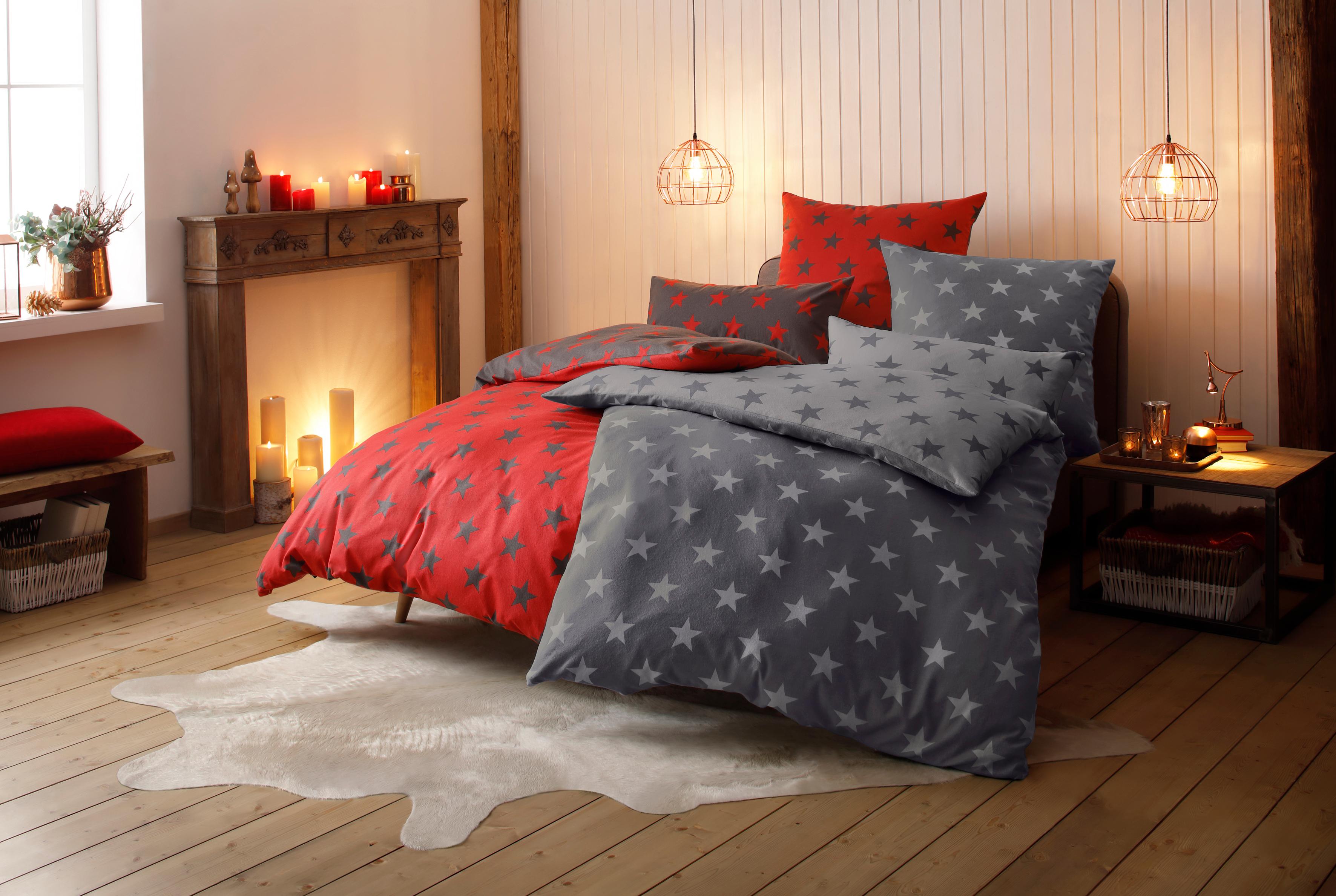 OTTO home Wendebettwäsche "STELLA" 2 Stk. Bettwäsche mit Sternen, Weihnachten, Winter