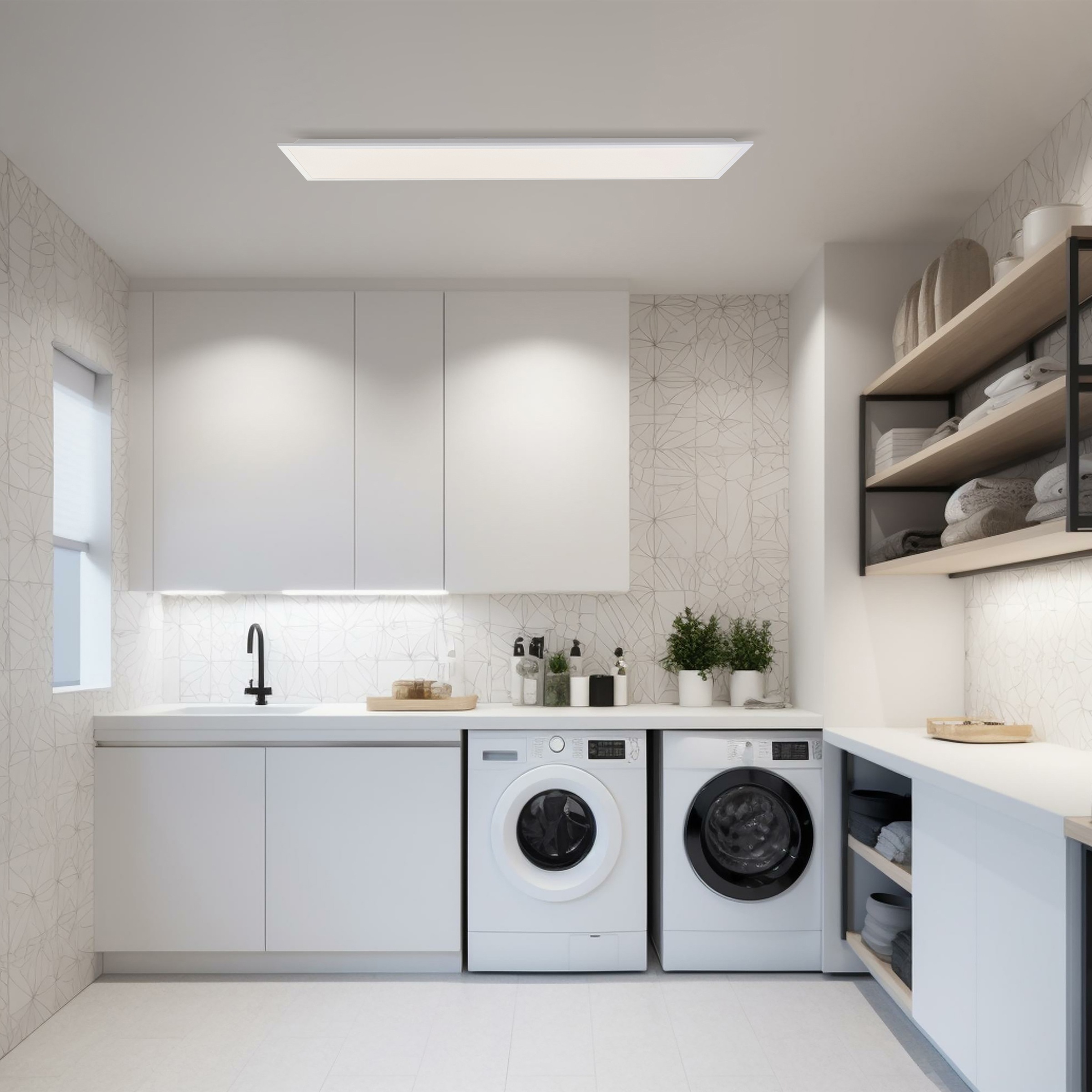 Brilliant LED Deckenleuchte »Briston«, Deckenaufbau-Paneel, 120 x 30 cm, 4200 lm, dimmbar, 3000-6500 K, weiß