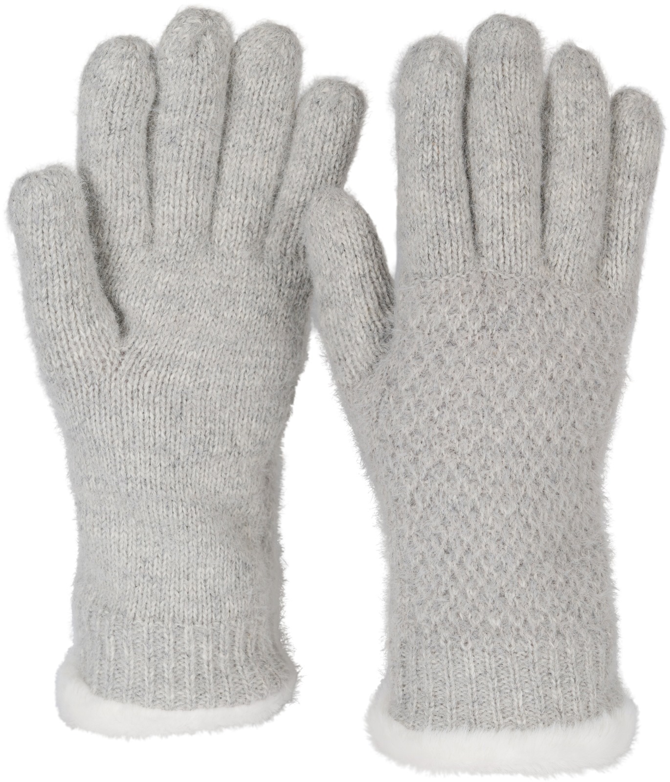 styleBREAKER Strickhandschuhe "Strickhandschuhe mit Reiskornmuster und Fleece" 2 Stk.