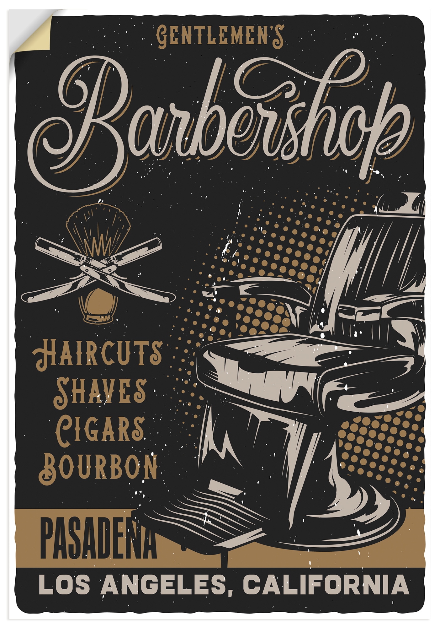 Artland Wandbild "Barbershop Plakat" 1 Stk. tlg. als Alubild, Leinwandbild, Poster, Wandaufkleber in verschied. Größen