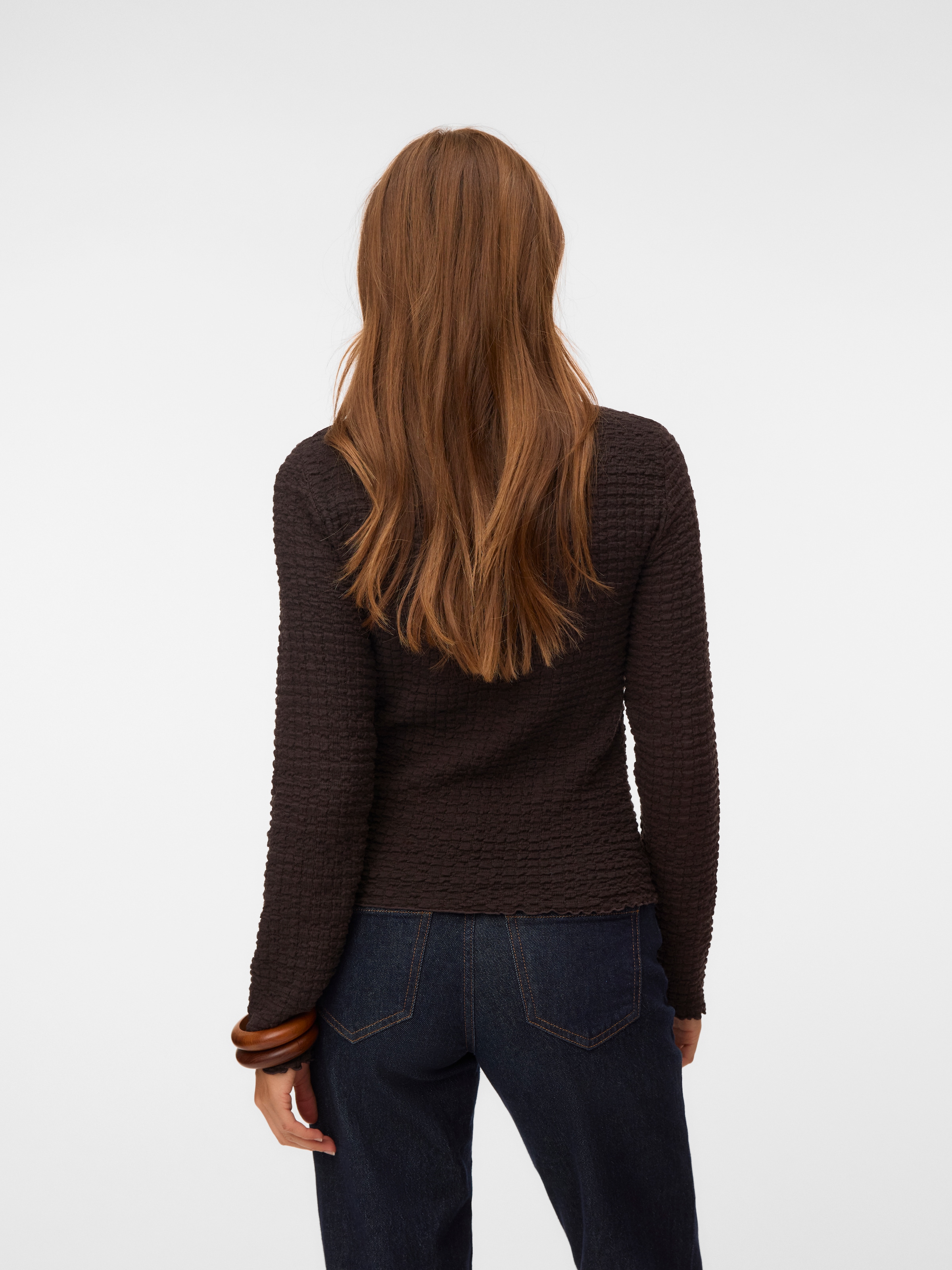 Vero Moda Langarmshirt »VMZIA LS FUNNEL NECK TOP JRS NOOS« Baumwollmischung, regular fit