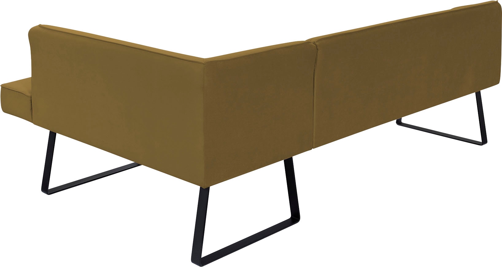 exxpo - sofa fashion Eckbank »Americano«, mit Keder und Metallfüßen, Bezug in verschiedenen Qualitäten