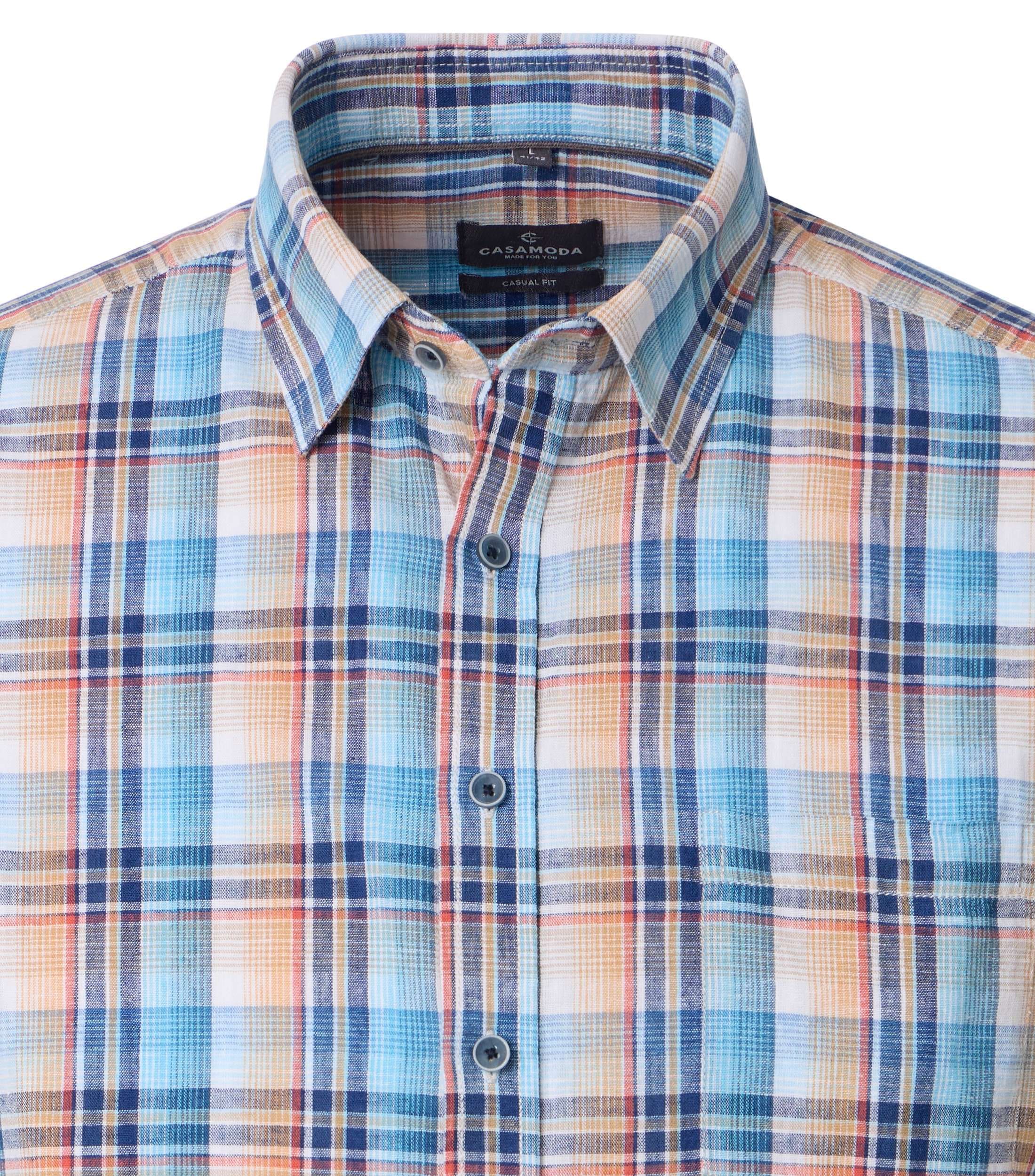 CASAMODA Kurzarmhemd »CASAMODA Leinenhemd Kurzarm kariert«