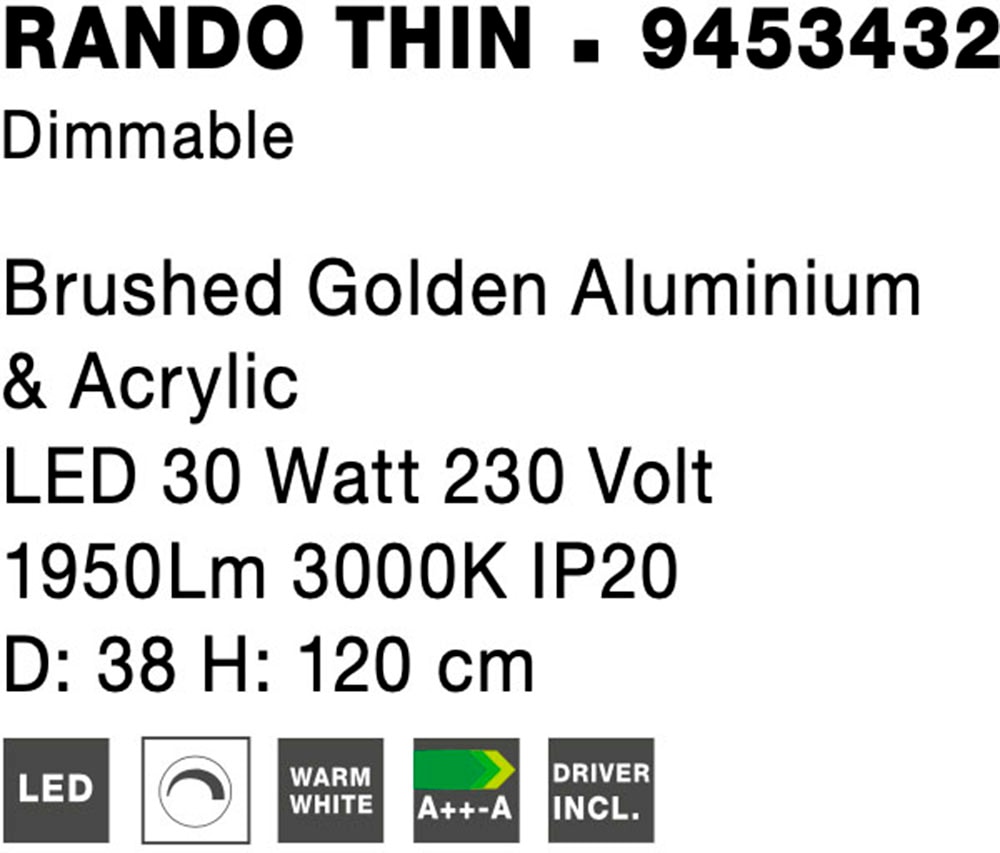 Nova Luce LED-Hängeleuchte »RANDO THIN«, 1 flammig, Leuchtmittel LED-Modul | LED fest integriert