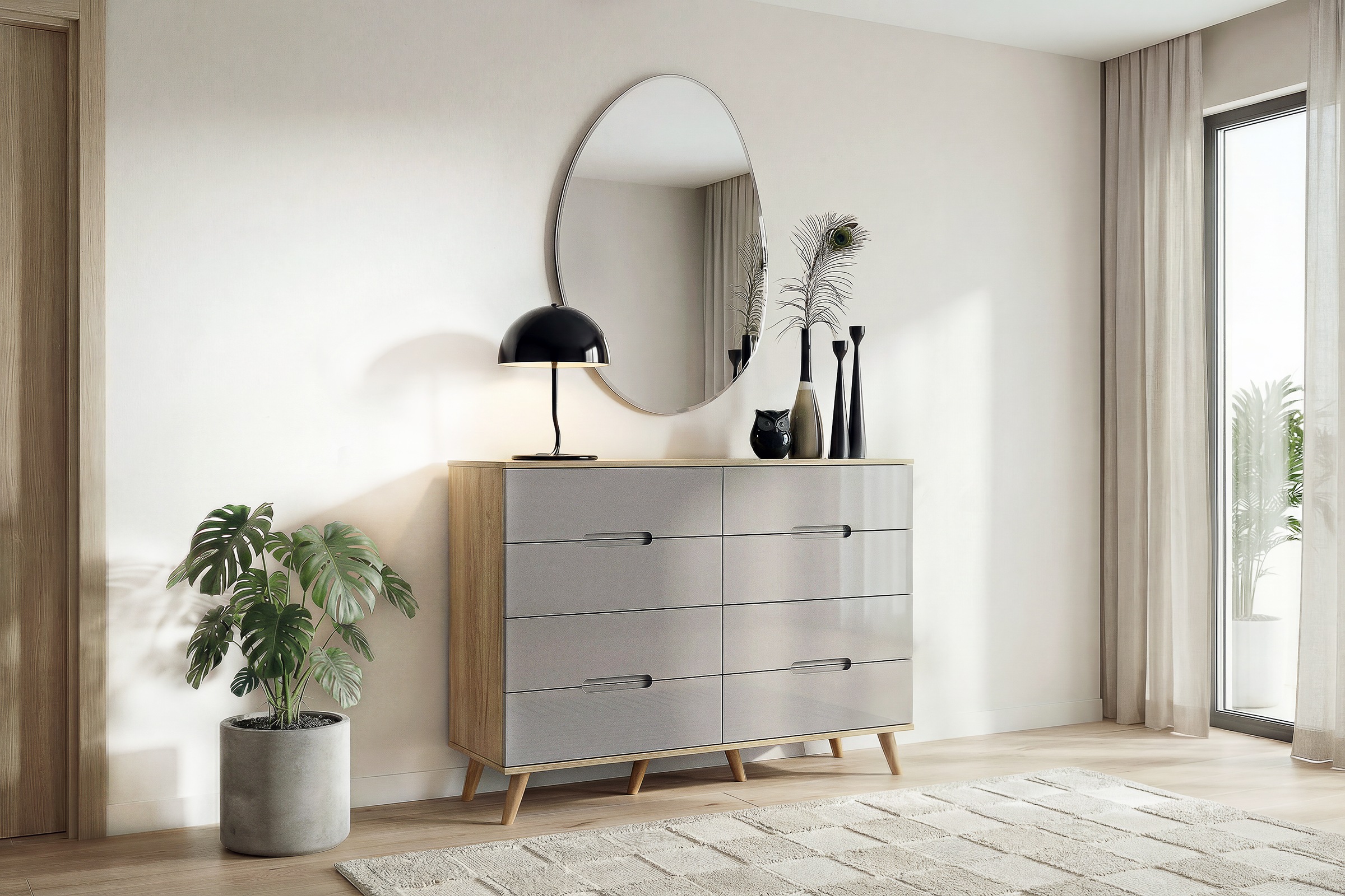 sideboard 30 cm tiefe Kommode in Weiß Hochglanz tief online kaufen badezimmer regal hängend Badezimmerregal