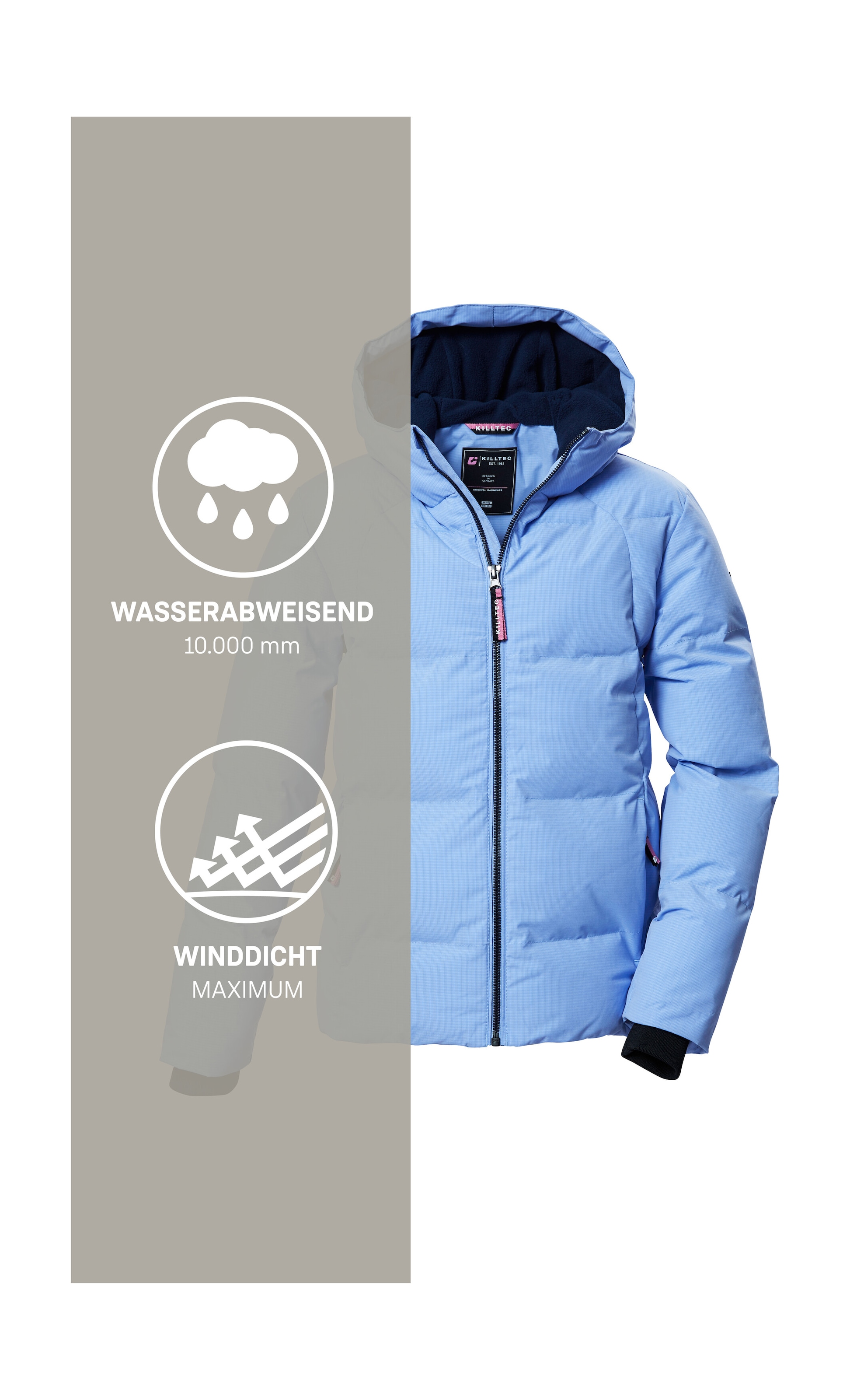 Killtec Steppjacke »KOW 357 GRLS QLTD JCKT«, Wasserabweisende Mädchenjacke mit Kapuze, atmungsaktiv, warm