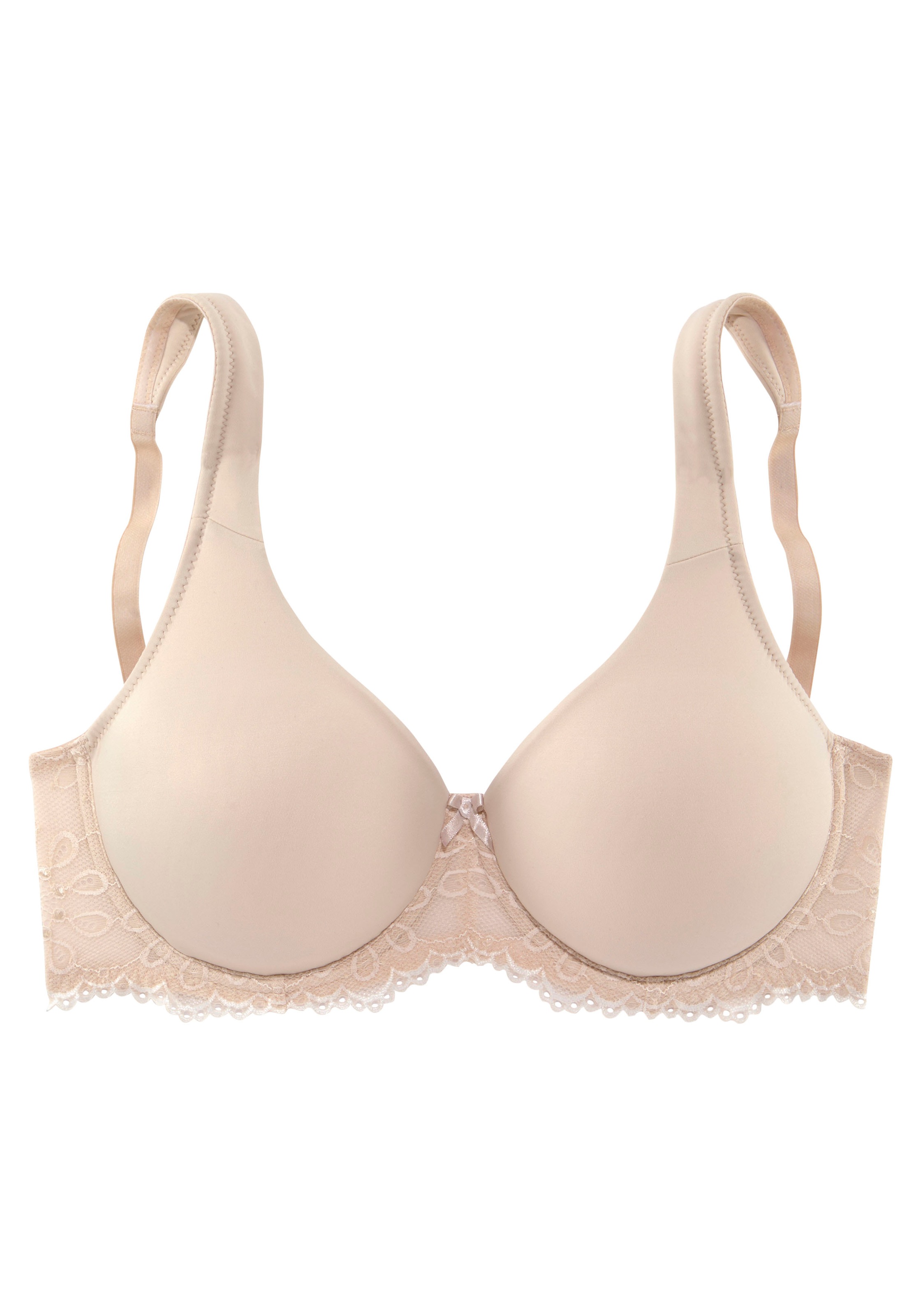 LASCANA T-Shirt-BH mit blumiger Spitze und seidiger Microfaser günstig online kaufen