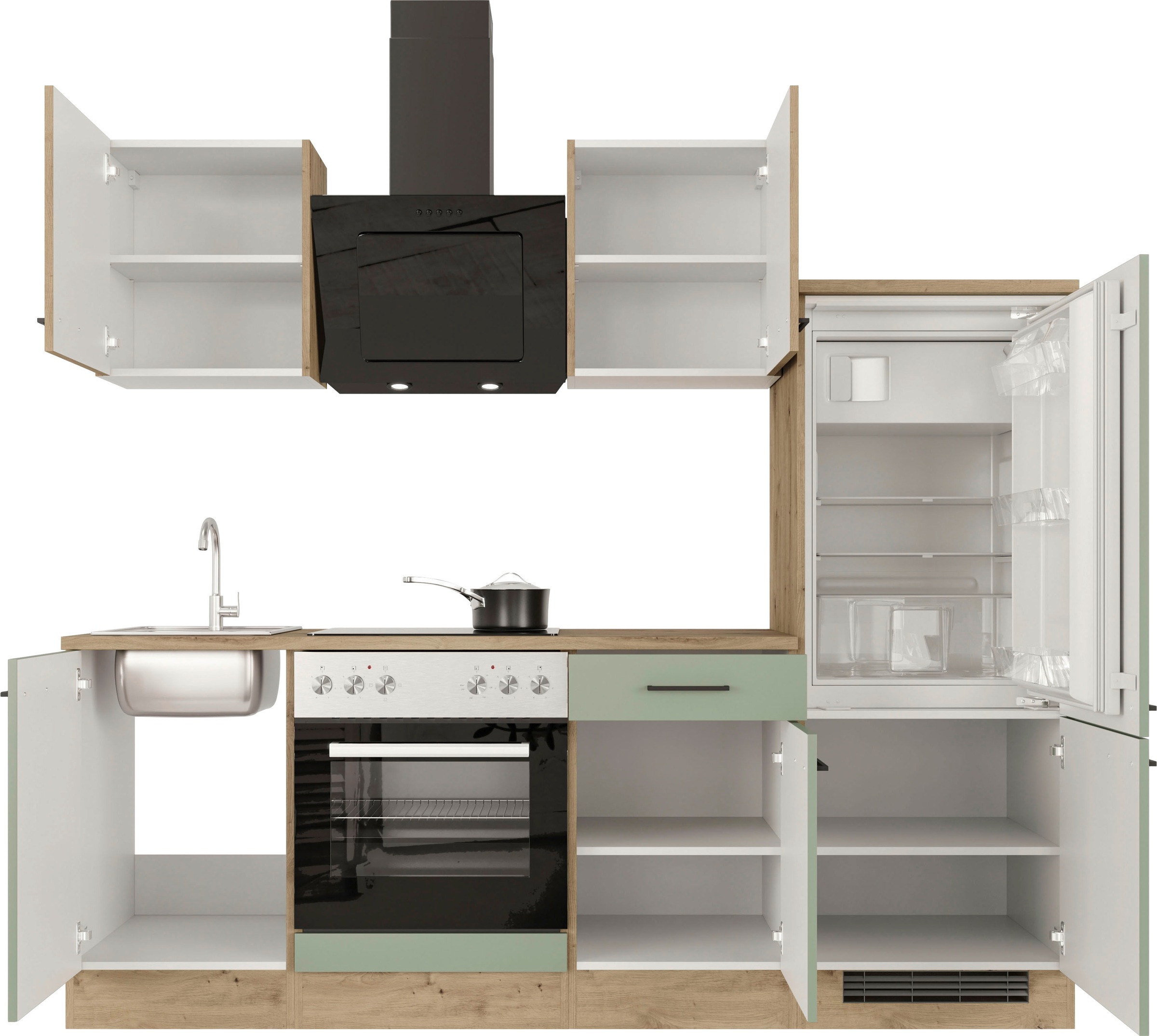 Thumbnail - Flex-Well Küchenzeile "Cara" mit und ohne E-Geräten erhältlich, Gesamtbreite 220 cm