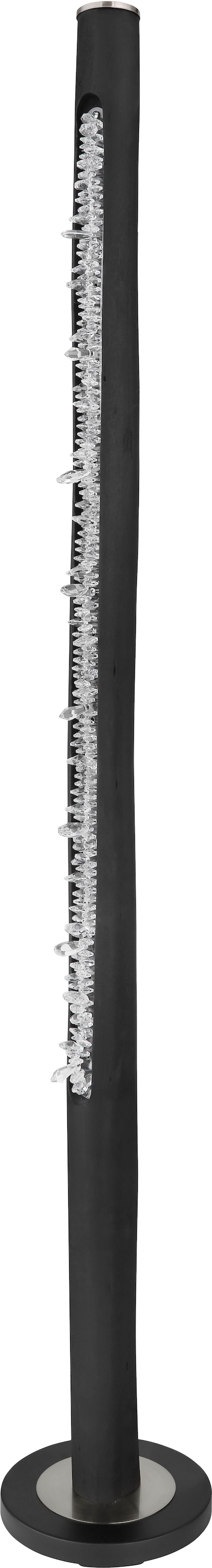 GLOBO LIGHTING Stehlampe »FELICITAS« LED-Modul 1 Stk. Warmweiß Schwarze Stehleuchte mit Holz schwarz, Acrylkristalle, dimmbar LED 20W