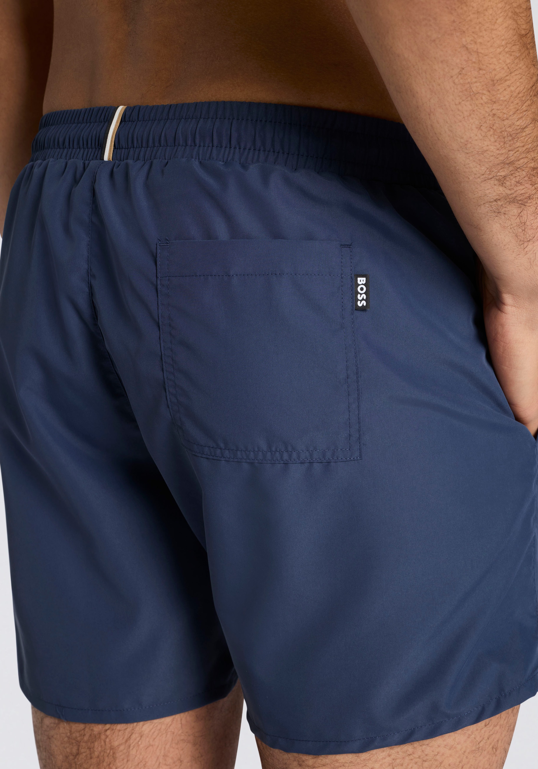 Badeshorts BOSS "Swordfish", Gr. L, N-Gr, navy 415, Web, Obermaterial: 100% Polyester, unifarben, Badehosen Badeshorts 2