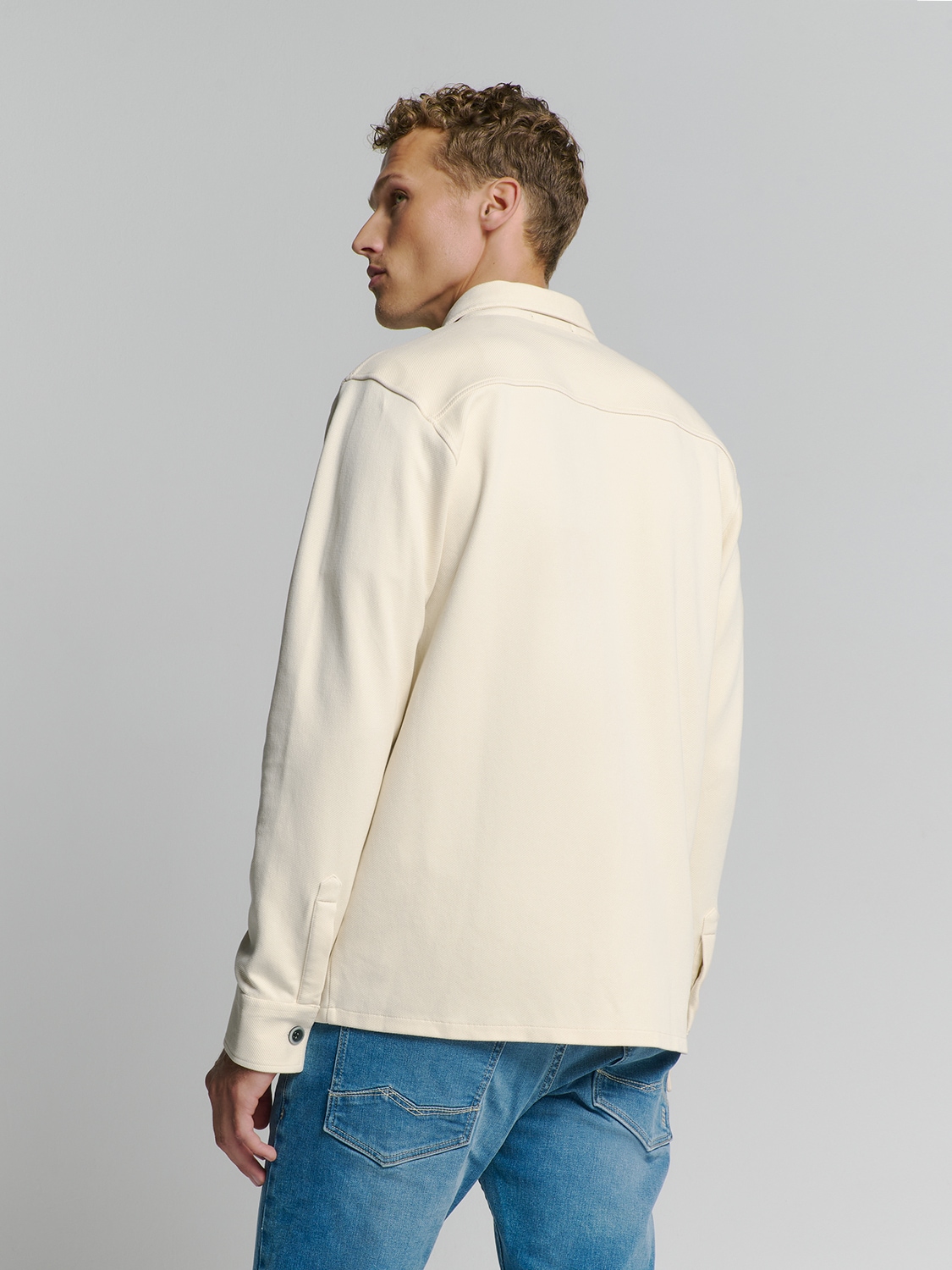 NO EXCESS Langarmhemd »No Excess Sweat Overshirt mit Knopfverschluss«