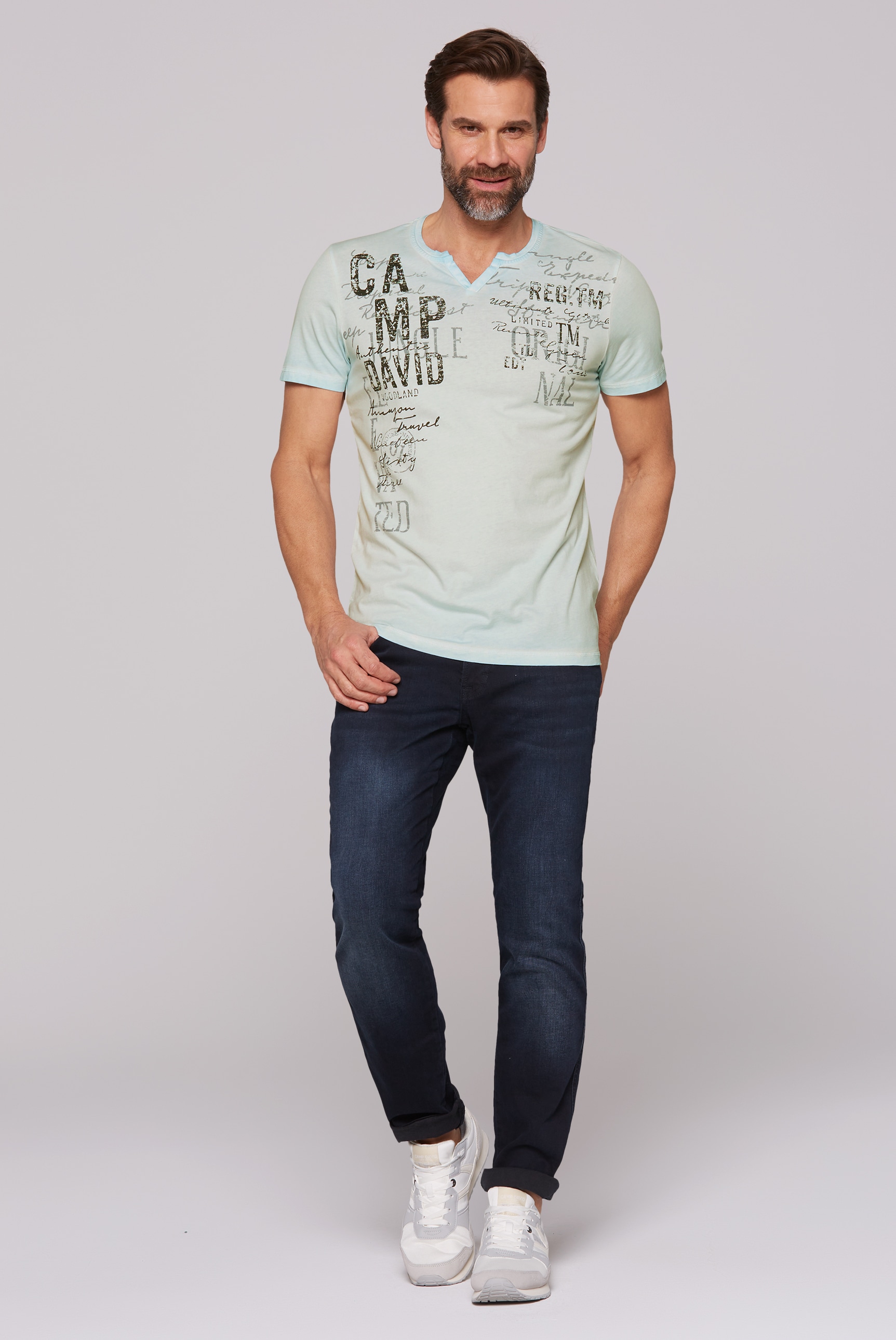CAMP DAVID Rundhalsshirt, aus Baumwolle