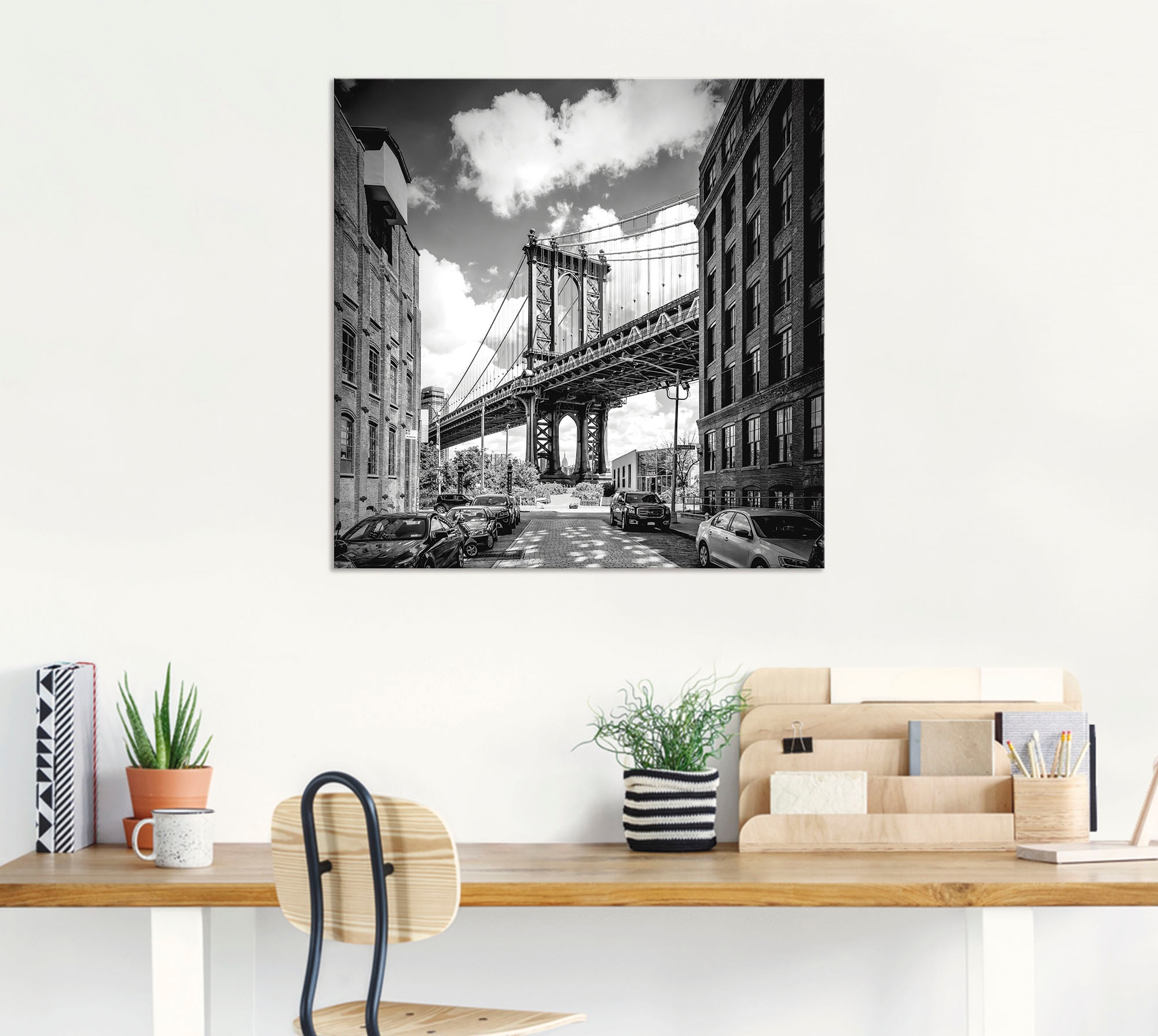 Black Friday Artland Wandbild »New York City Manhattan Bridge«, Amerika, (1  St.), als Alubild, Leinwandbild, Wandaufkleber oder Poster in versch. Größen  | BAUR