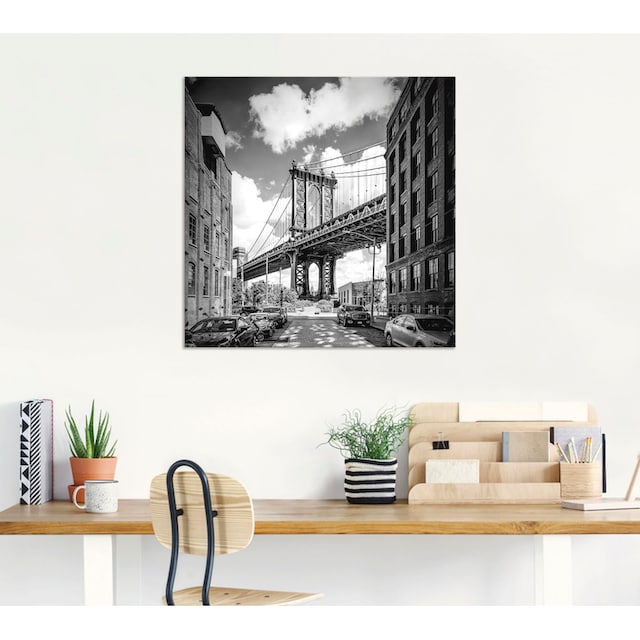 Black Friday Artland Wandbild »New York City Manhattan Bridge«, Amerika, (1  St.), als Alubild, Leinwandbild, Wandaufkleber oder Poster in versch. Größen  | BAUR