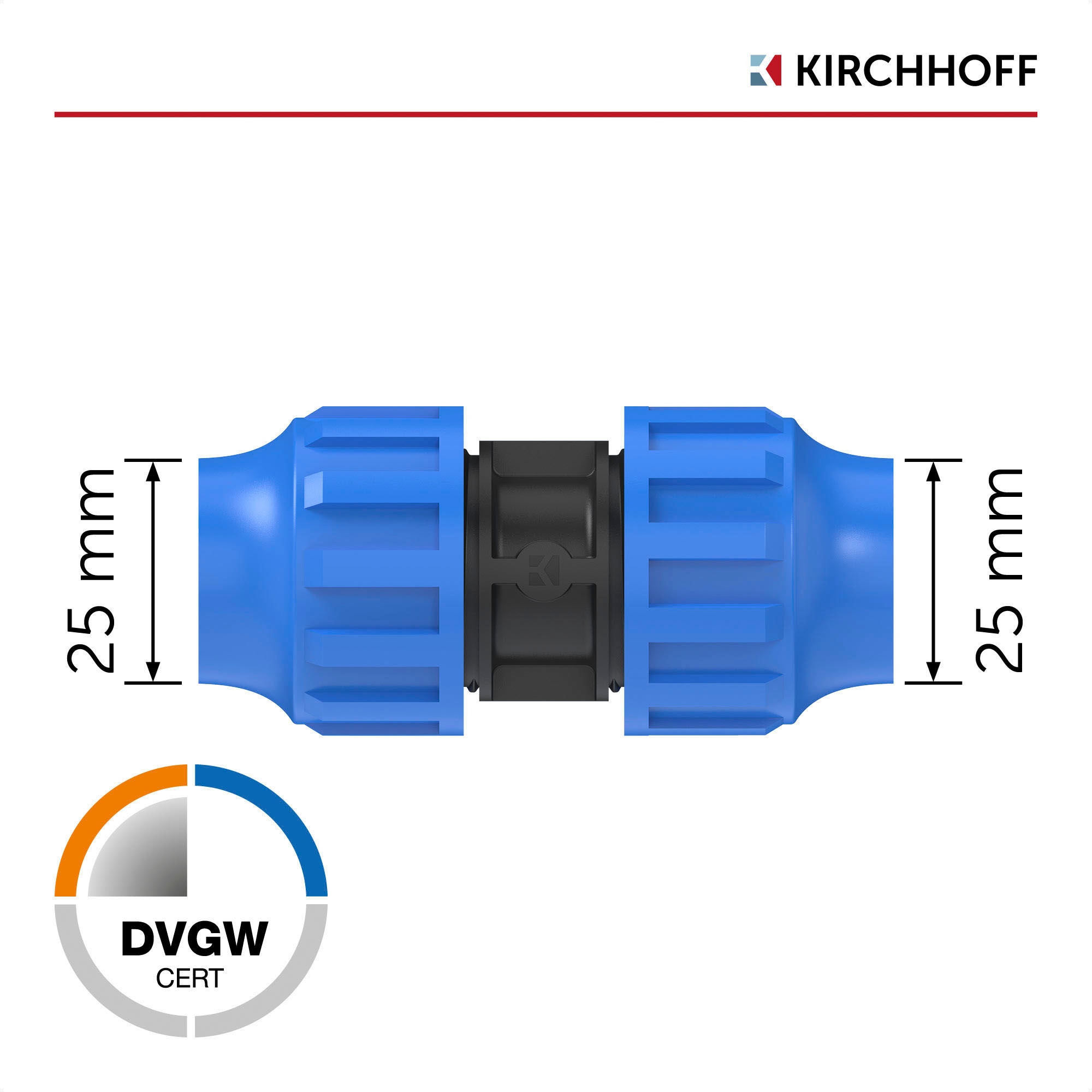 Kirchhoff Schlauchverbinder, für HDPE Rohr, 25 mm