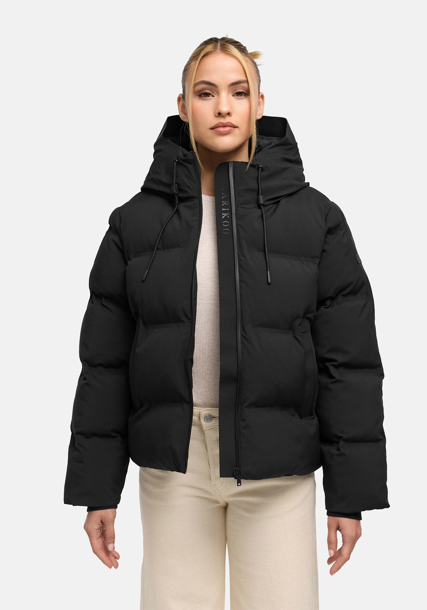 Marikoo "Paddie" mit Kapuze Winterjacke mit Kapuze und voluminöser Steppung