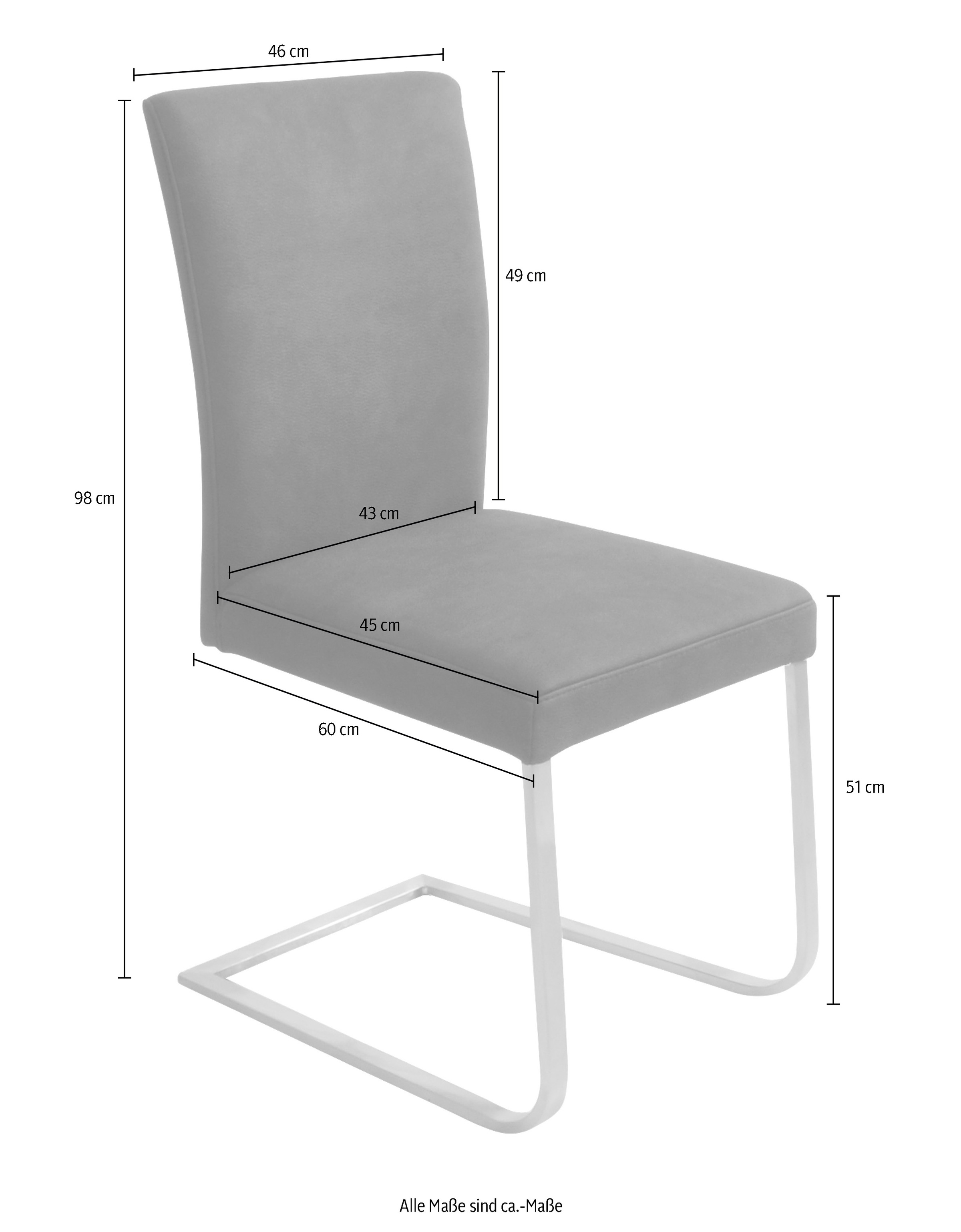 K+W Komfort & Wohnen Freischwinger »Santos II«, (Set), 2 St.