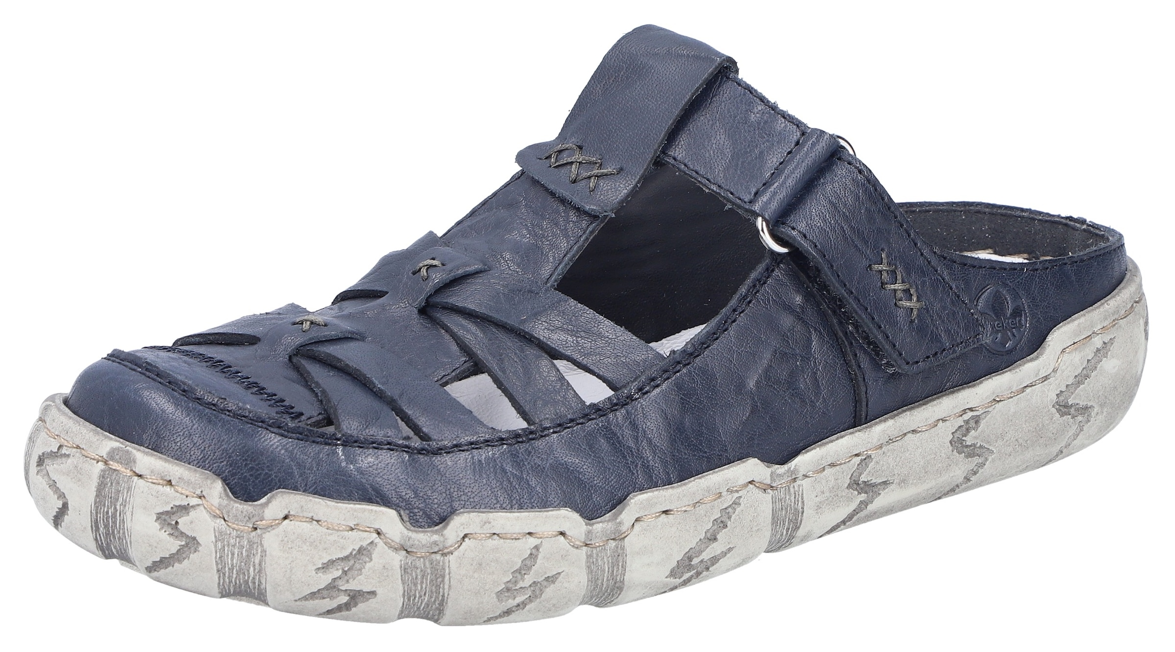 Rieker Clog Sabot, Sommerschuh, Schlappen, Hausschuh mit Ziernähten günstig online kaufen