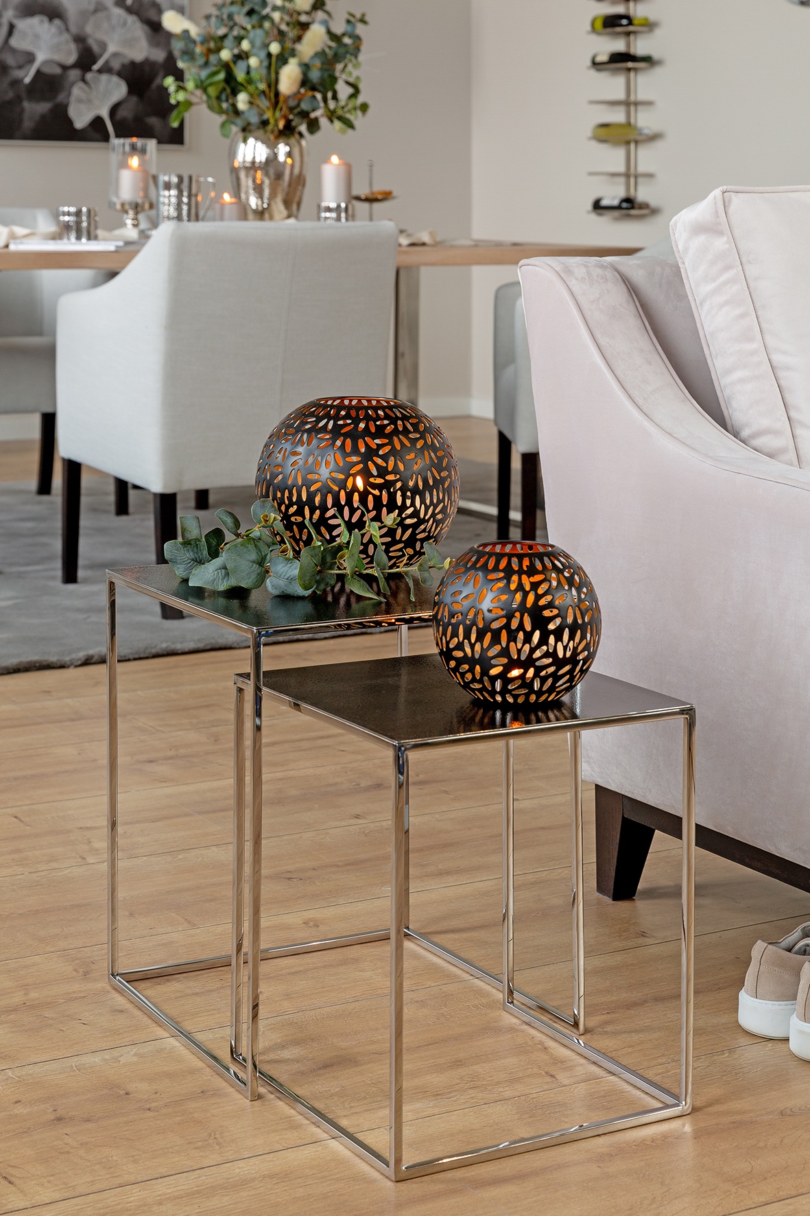 Fink Windlicht "DARIA" Kerzenhalter aus Eisen, pulverbeschichtet, mit Cut-O günstig online kaufen