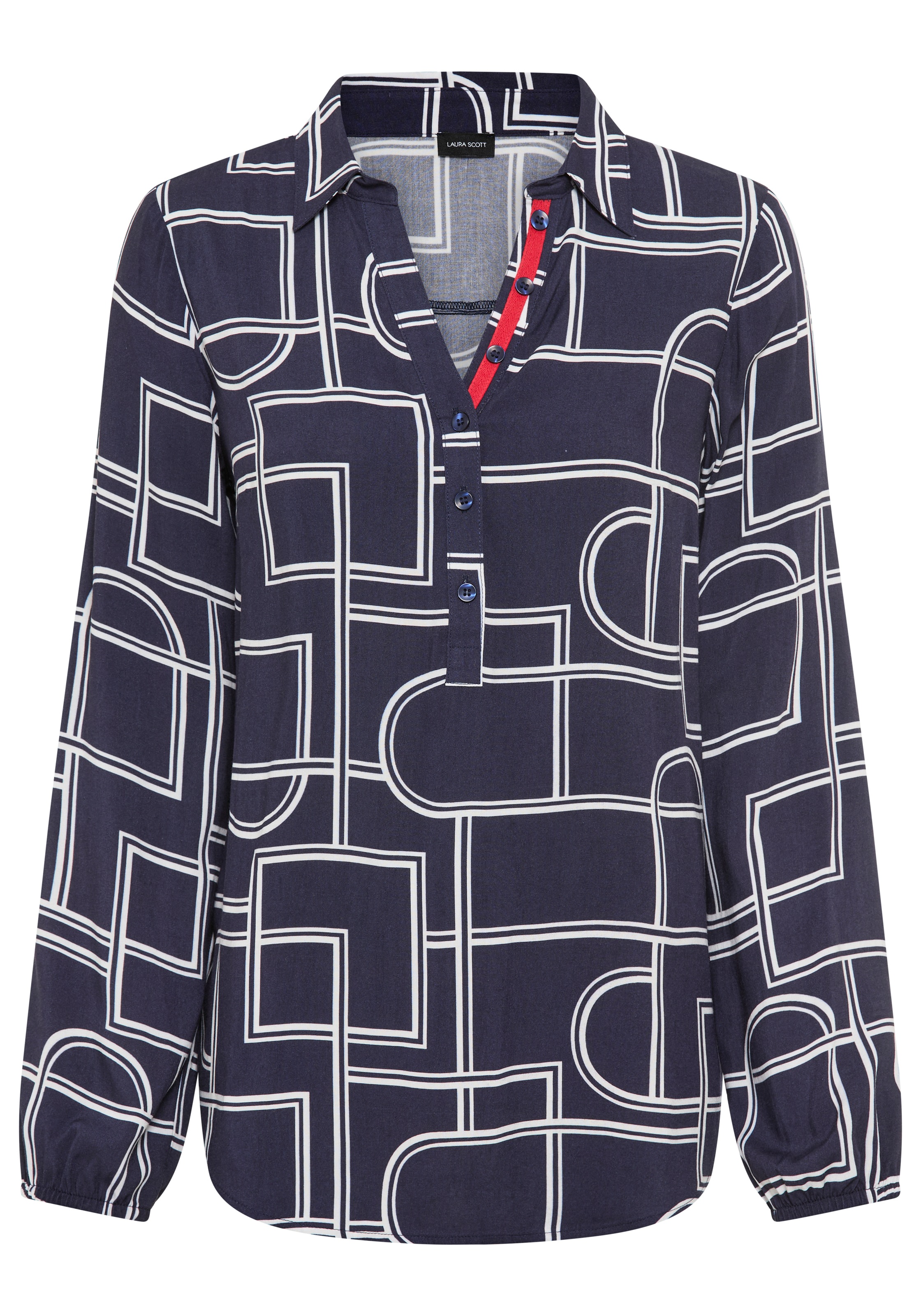 Laura Scott Longbluse mit Kontrasttape - NEUE KOLLEKTION