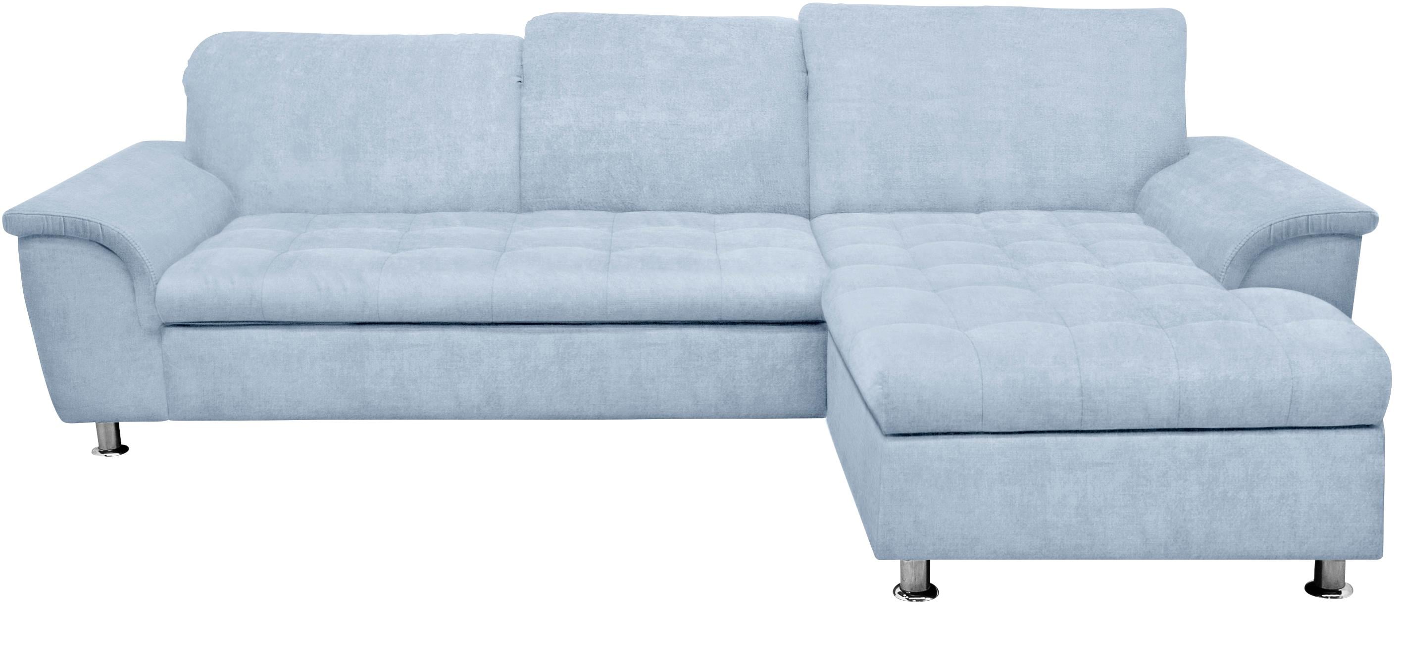 DOMO collection Ecksofa "FRANZI 278x170x81 cm, Steppung im Sitzbereich, L-Form" wahlweise mit Bettfunktion, Bettkasten und Kopfteilverstellung