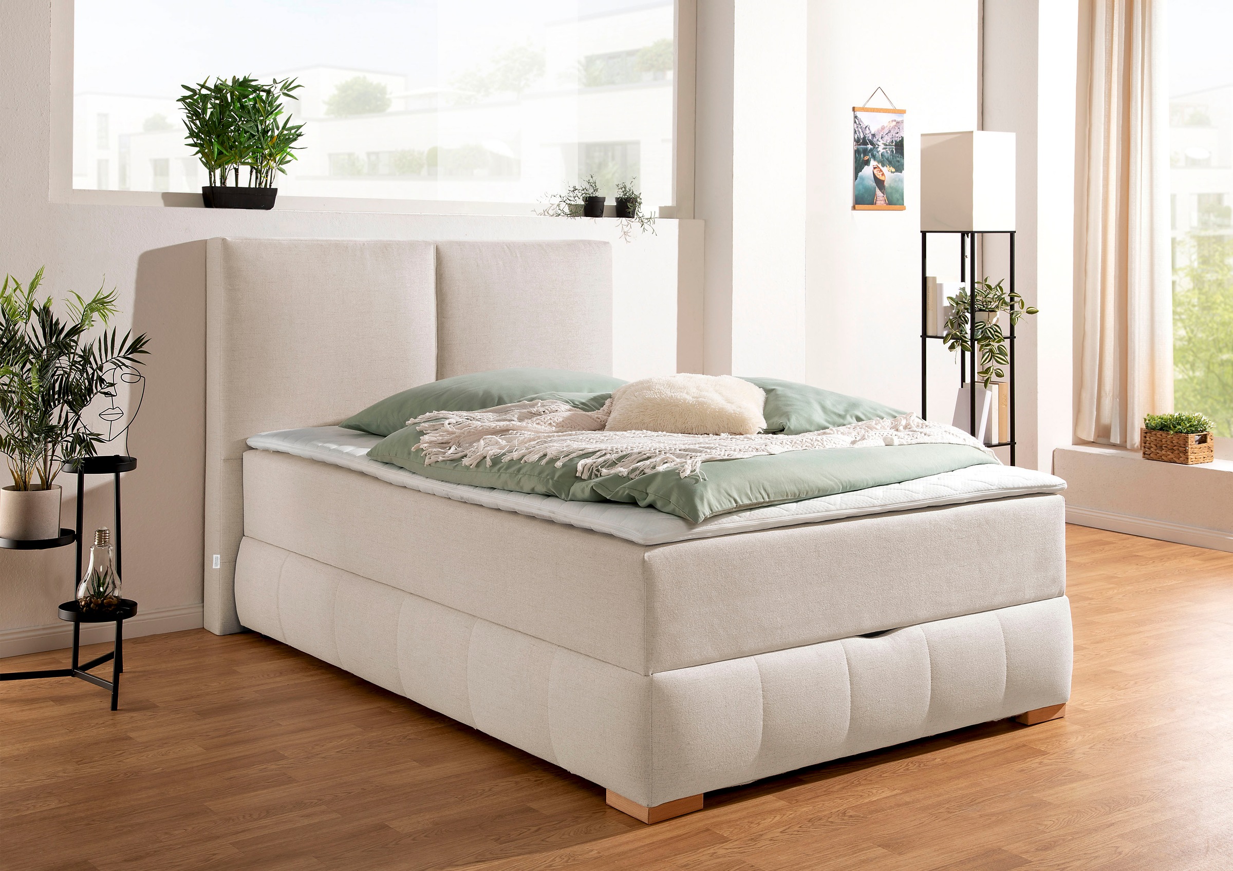 OTTO home "Wehma mit Kopfteil inkl. Bettkasten" in H2, H3 & H4 wählbar, inklusive Topper