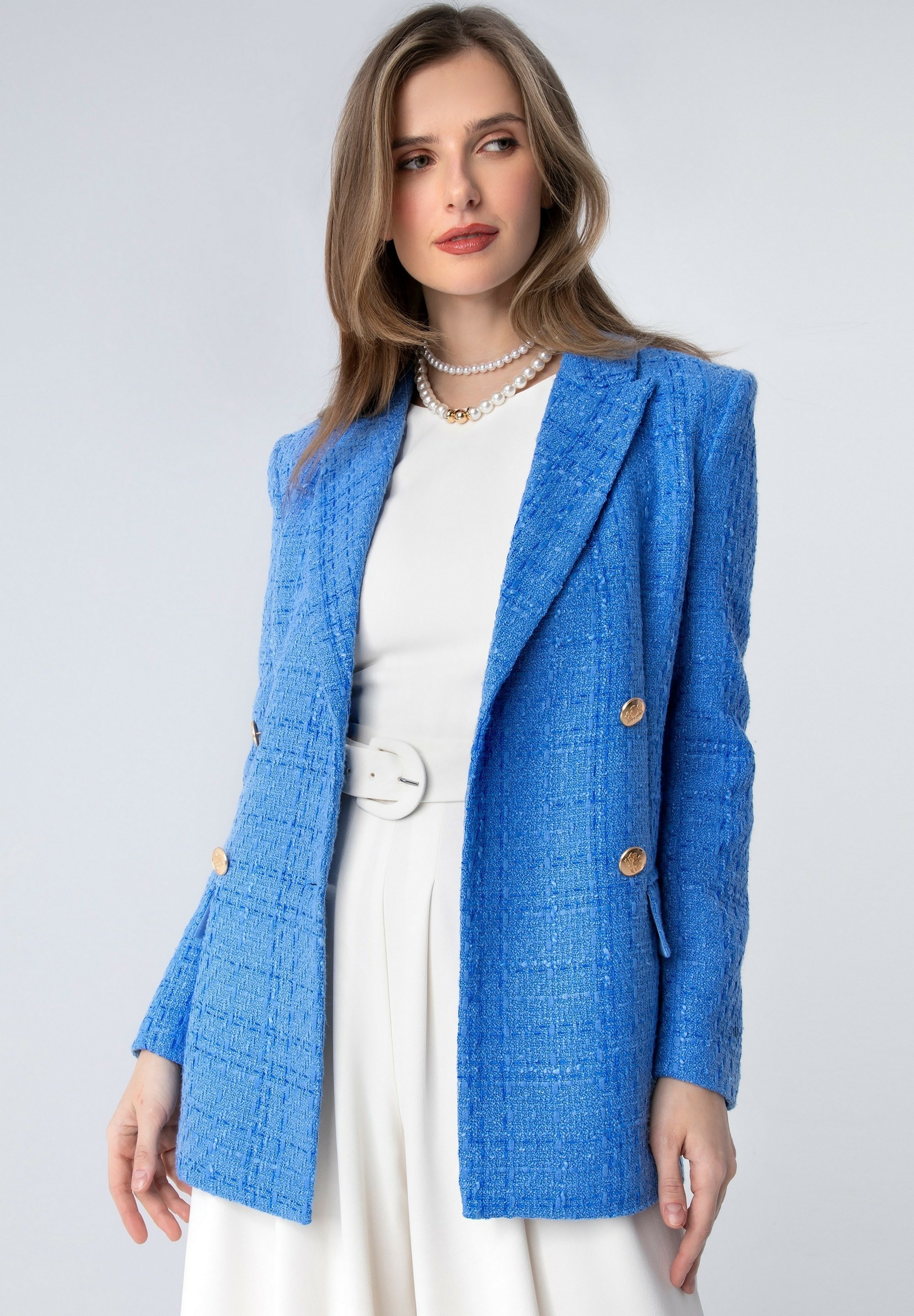 WITTCHEN Longblazer »Modern Classics«, WITTCHEN Damenblazer aus Boucle-Stoff