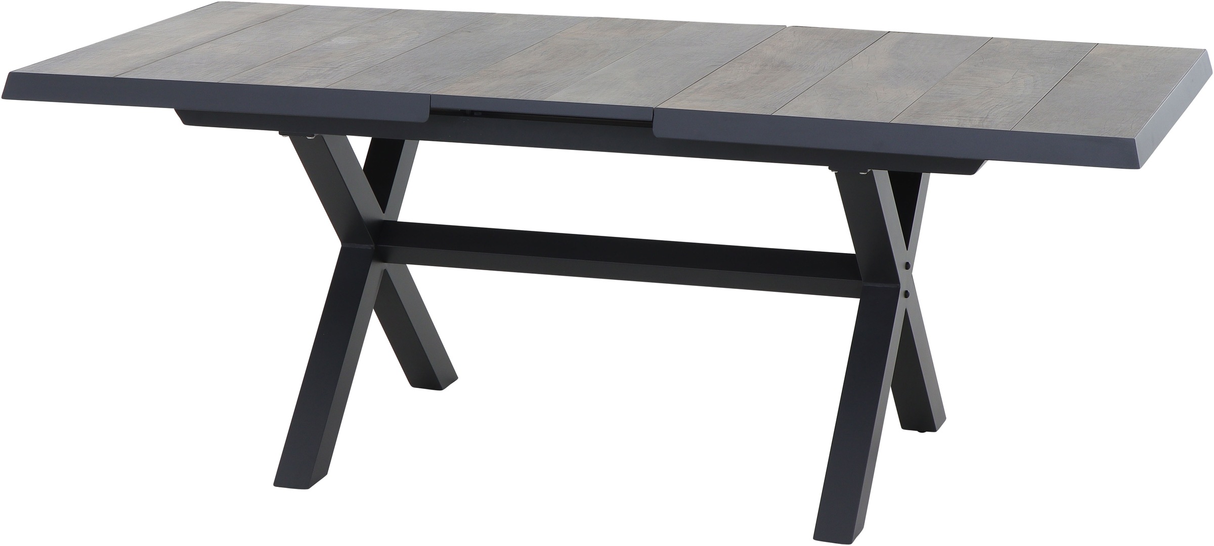 Siena Garden Gartentisch »SINCRO Ausziehtisch 160/200x90cm matt anthrazit« Aluminiumgestell matt anthrazit, Tischplatte aus Keramik, washed grey