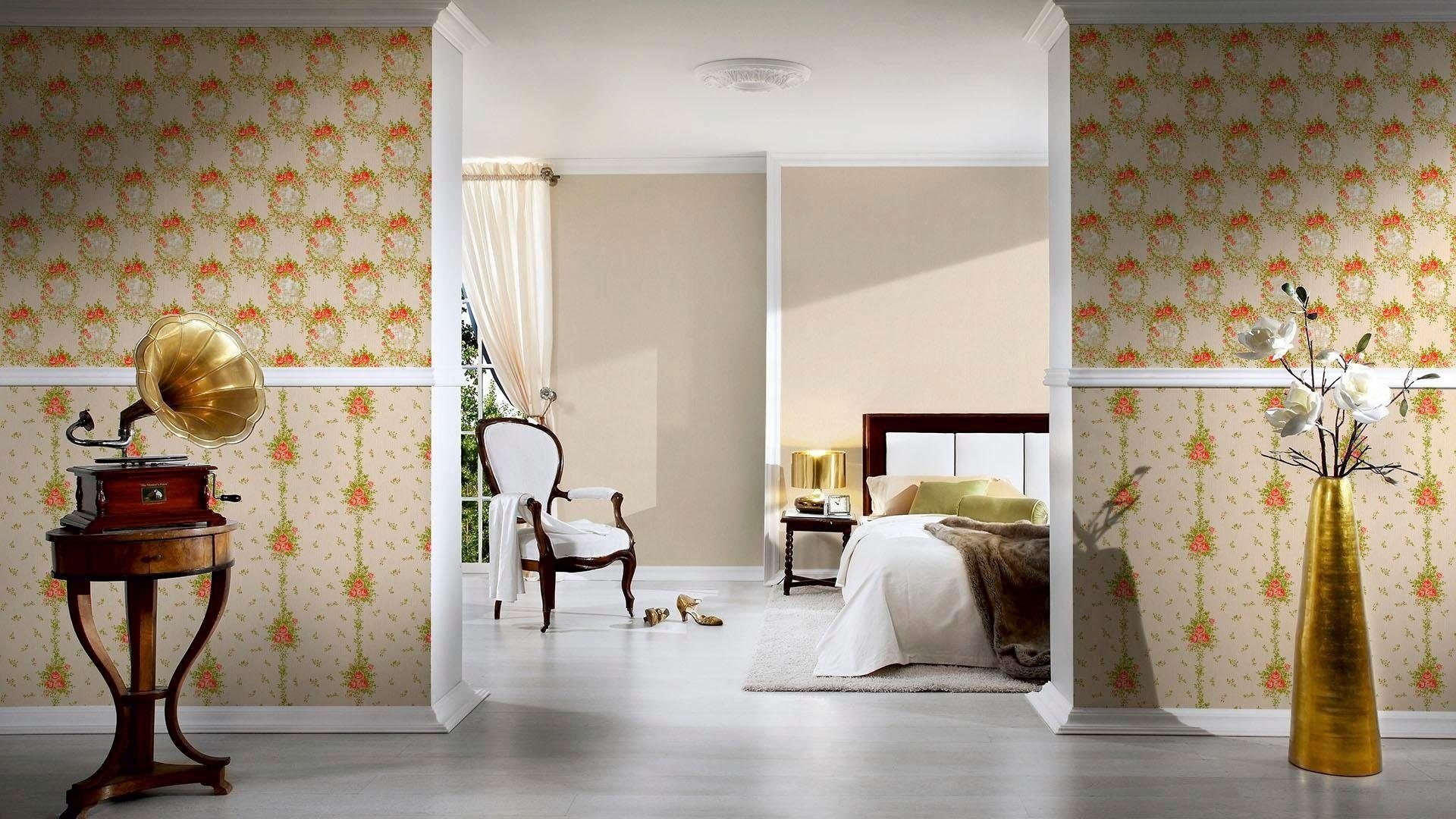 living walls Vliestapete »Château«, Barock-ornamental-gemustert, Klassische Tapete Blumen Tapeten Wohnzimmer Schlafzimmer Küche Design