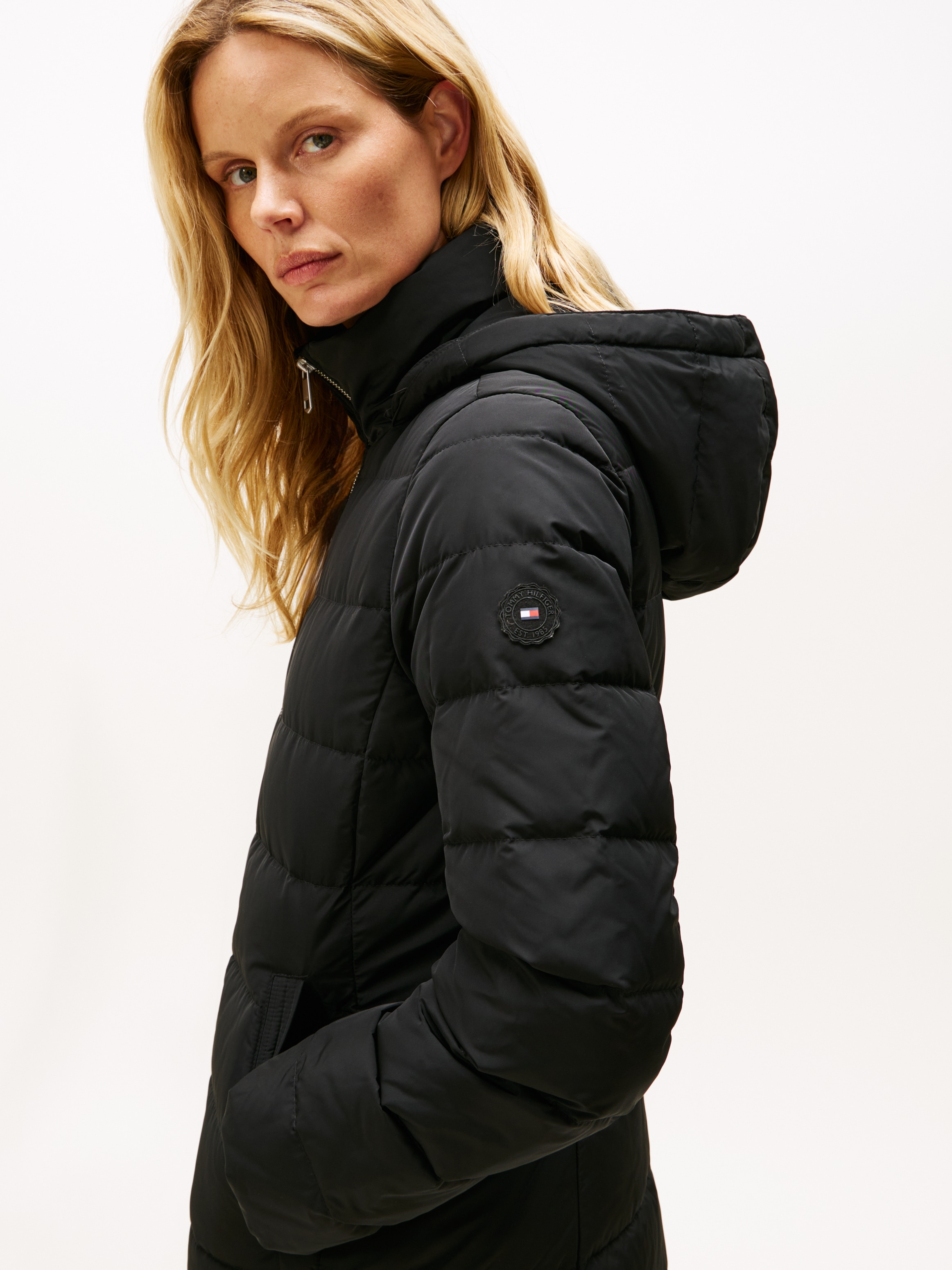 Tommy Hilfiger Steppmantel "MW DOWN SLIM COAT WITH FUR", mit Fellimitat günstig online kaufen