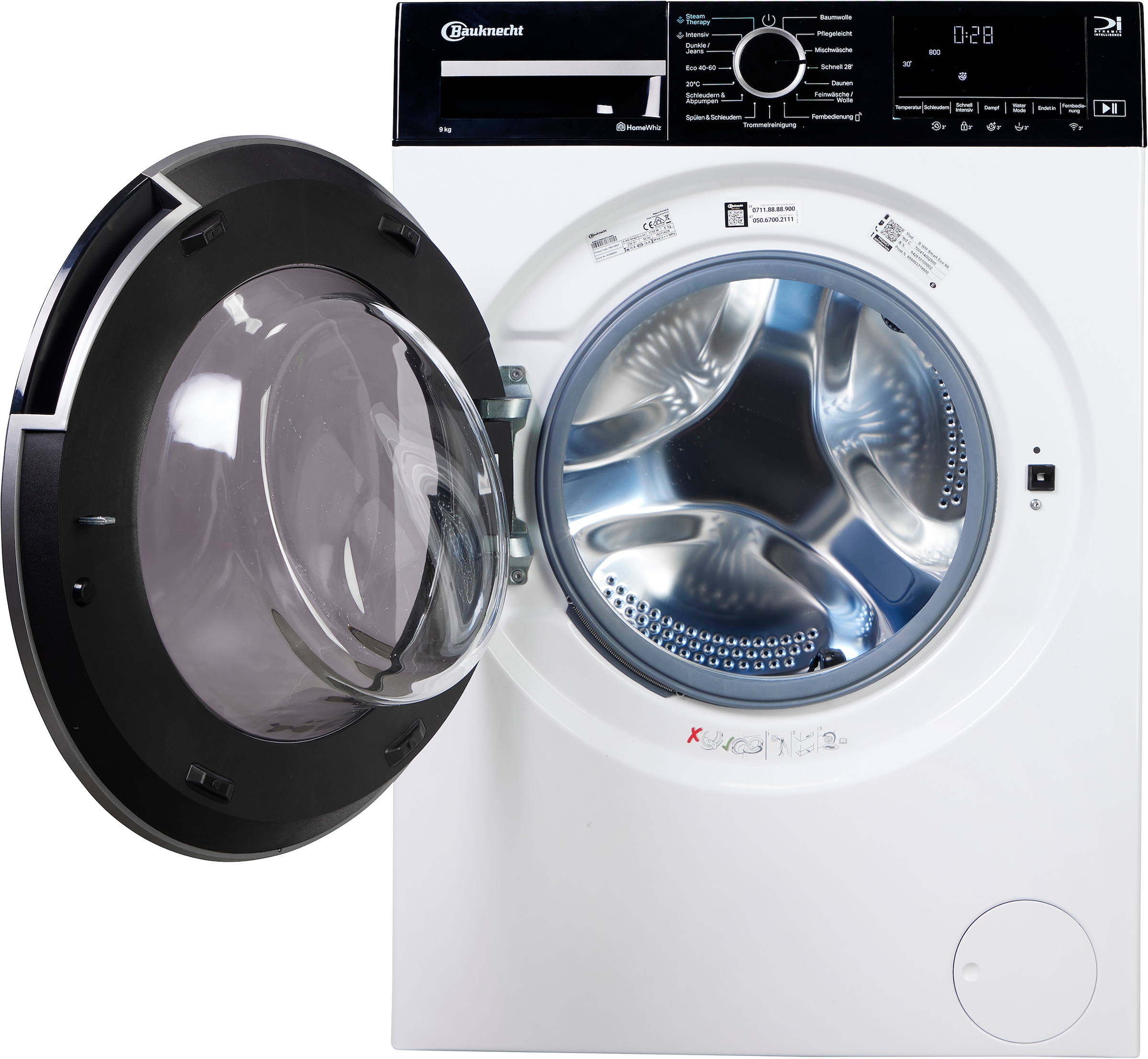 BAUKNECHT Waschmaschine »B WM Smart Eco 9A« 9 kg 1400 U/min AdaptiveWash – Intelligente Adaption der Waschprogramme