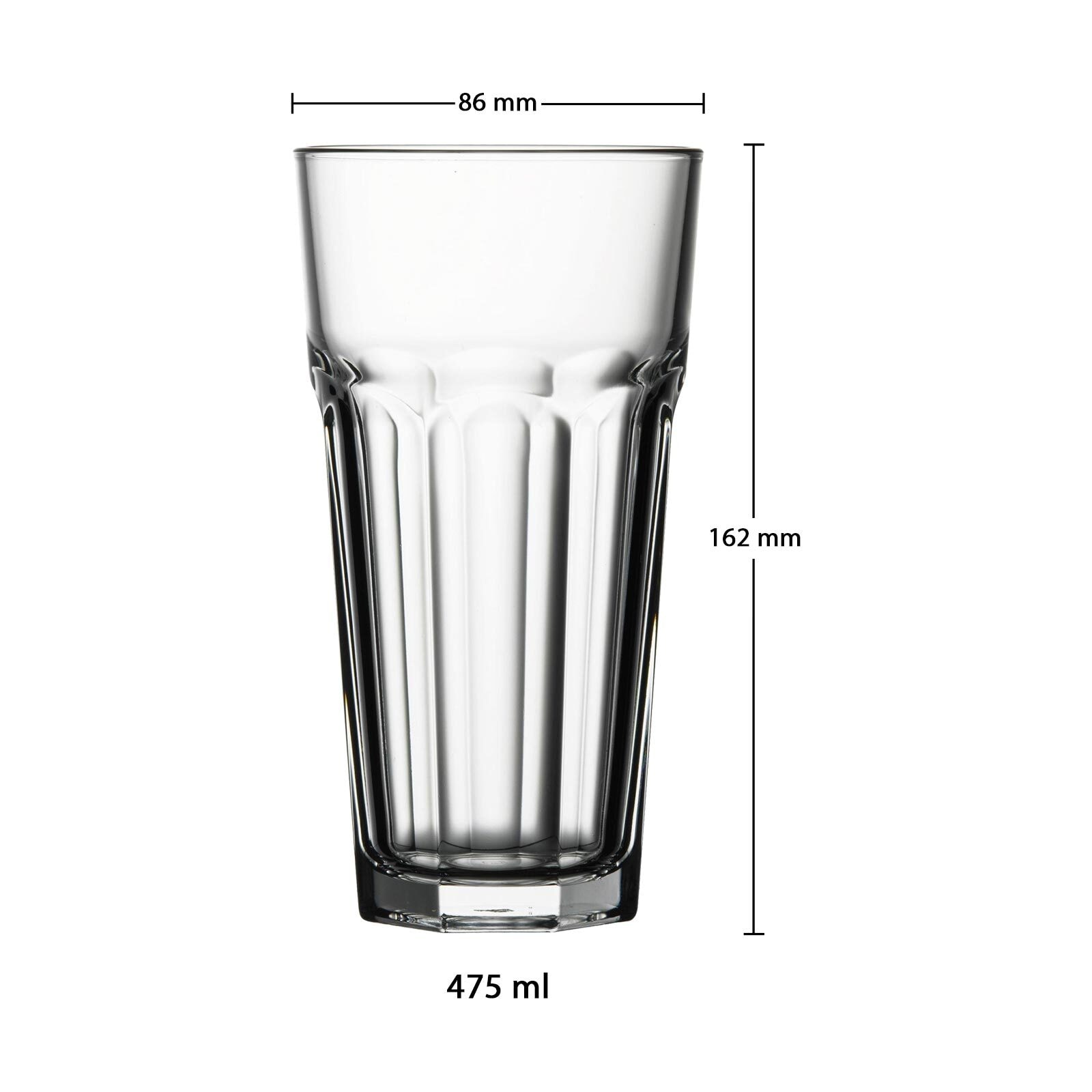Pasabahce Longdrinkglas »Longdrinkgläser Casablanca 475 ml 24er Set transparent« Spülmaschinengeeignet, Stapelbar
