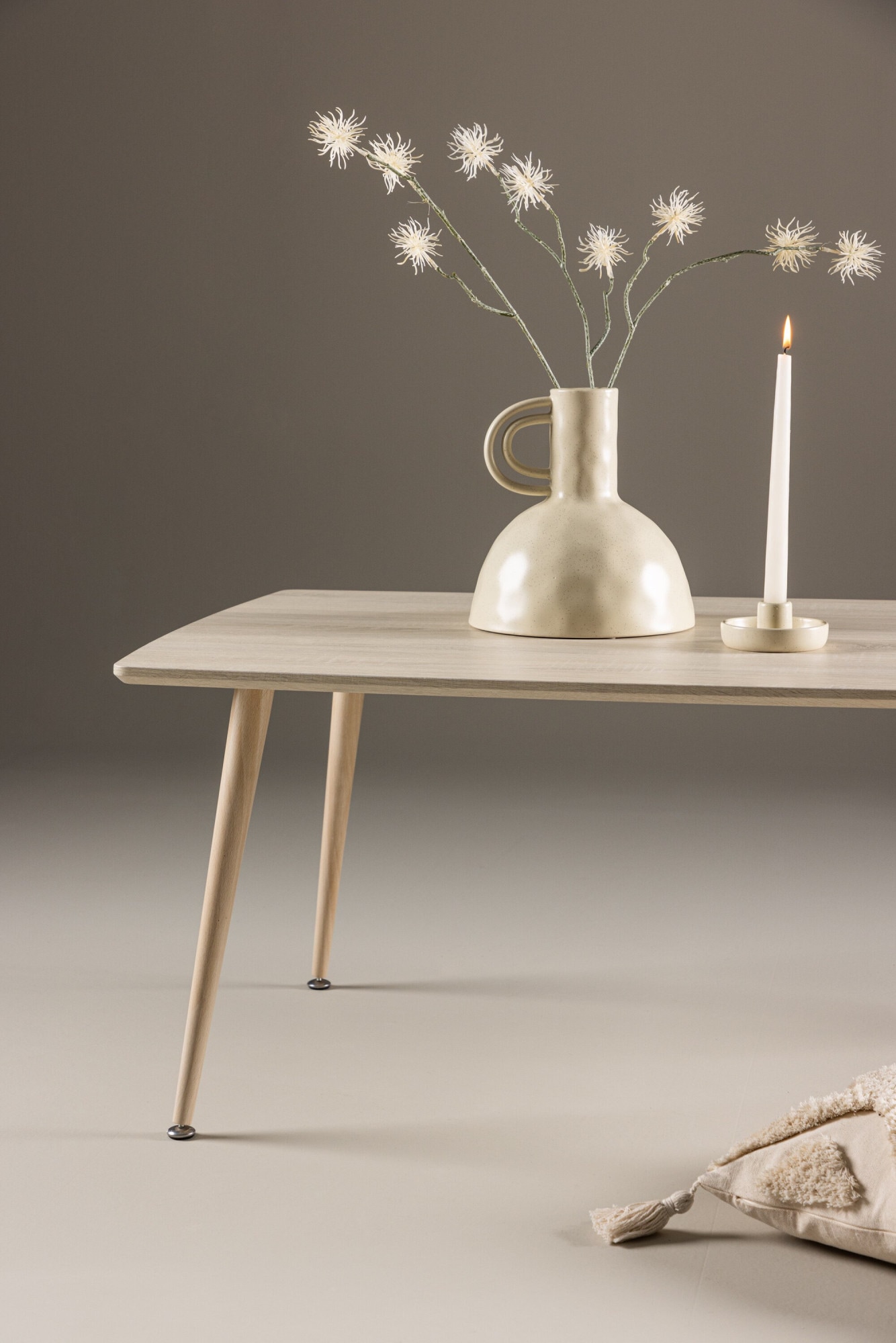 Venture Home Couchtisch »Plaza, rechteckiger Couchtisch in hellem Whitewash, 120 × 70 cm« Sofatisch, MDF, Stahlbeine, rechteckig, hell, modern