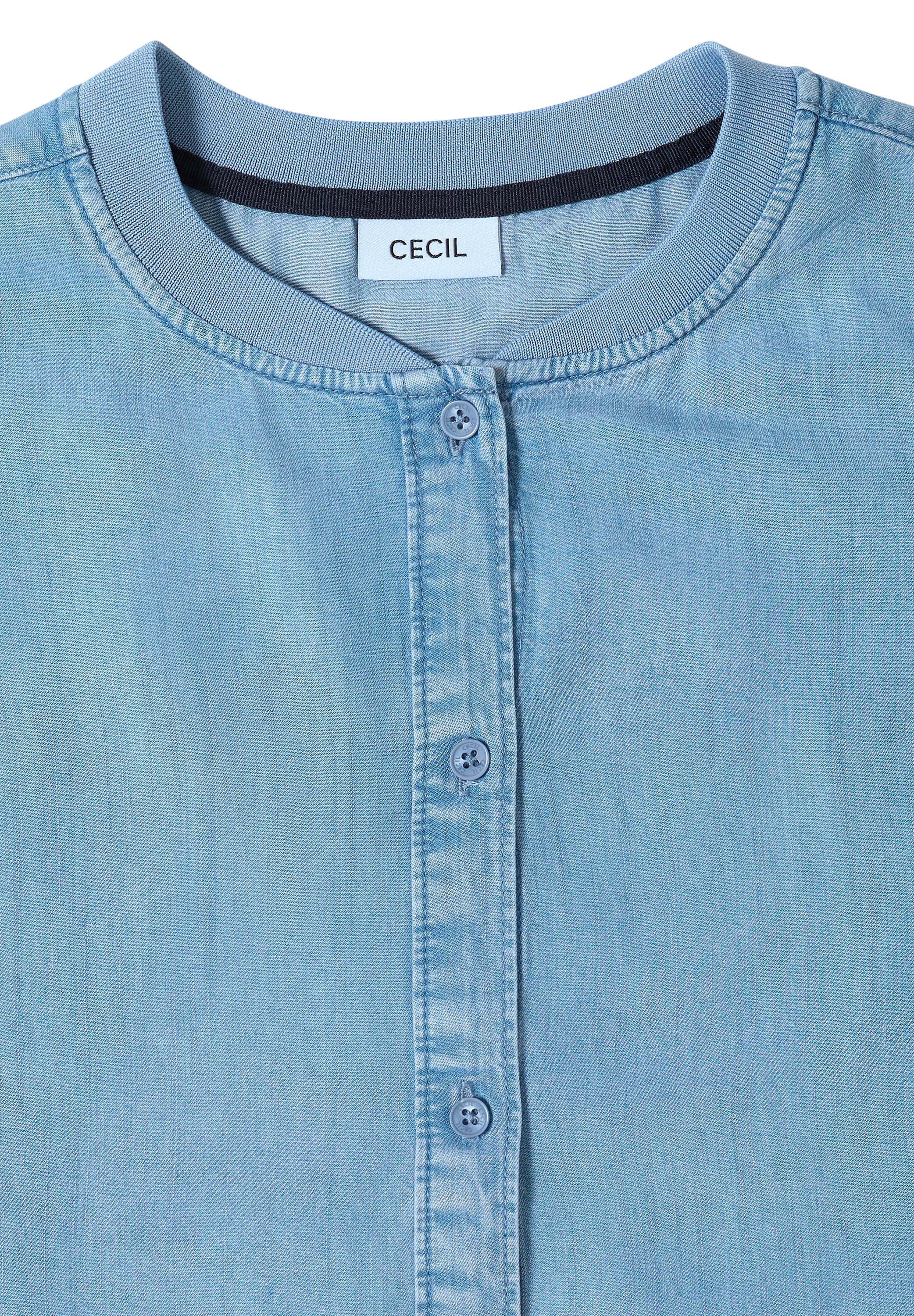 Cecil Kurzarmbluse in Denim-Optik