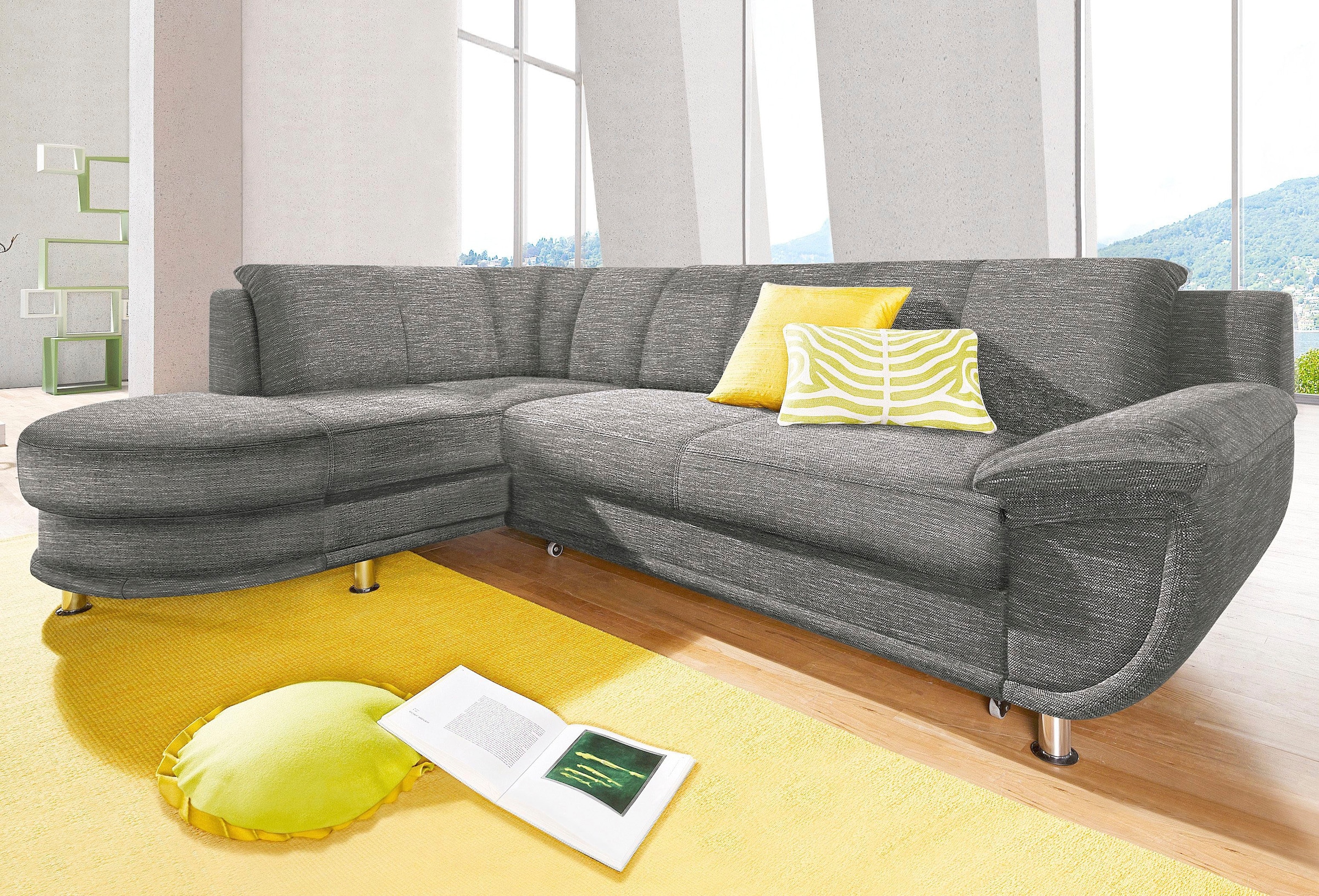 TRENDMANUFAKTUR Ecksofa »Rondo, L-Form«, wahlweise mit Federkern, wahlweise mit Bettfunktion