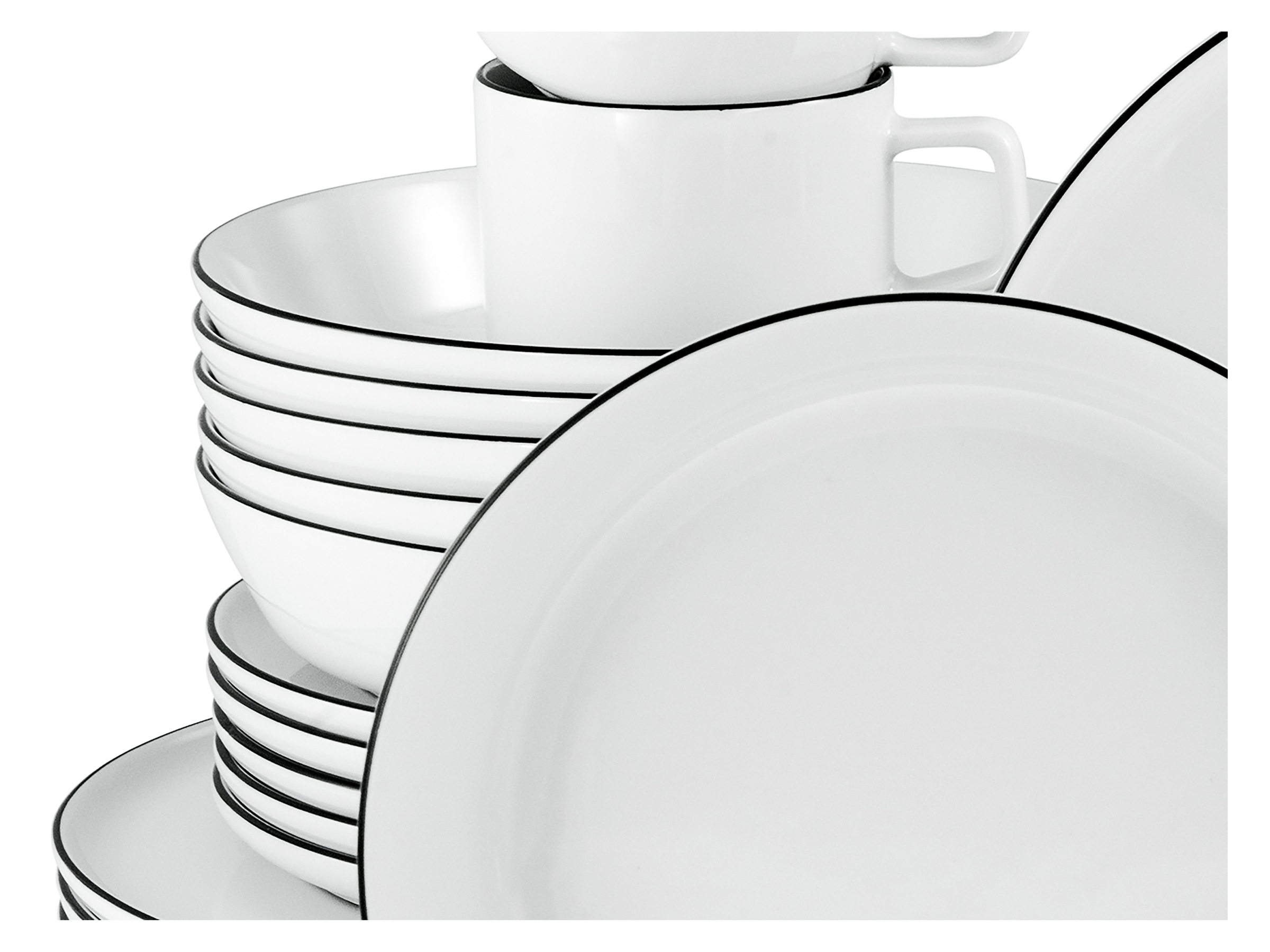 CreaTable Kombiservice »Chef Collection Black Line, Kombi-Service 30-tlg«, (Set, 30 tlg.), Daily Use, Zeitlos