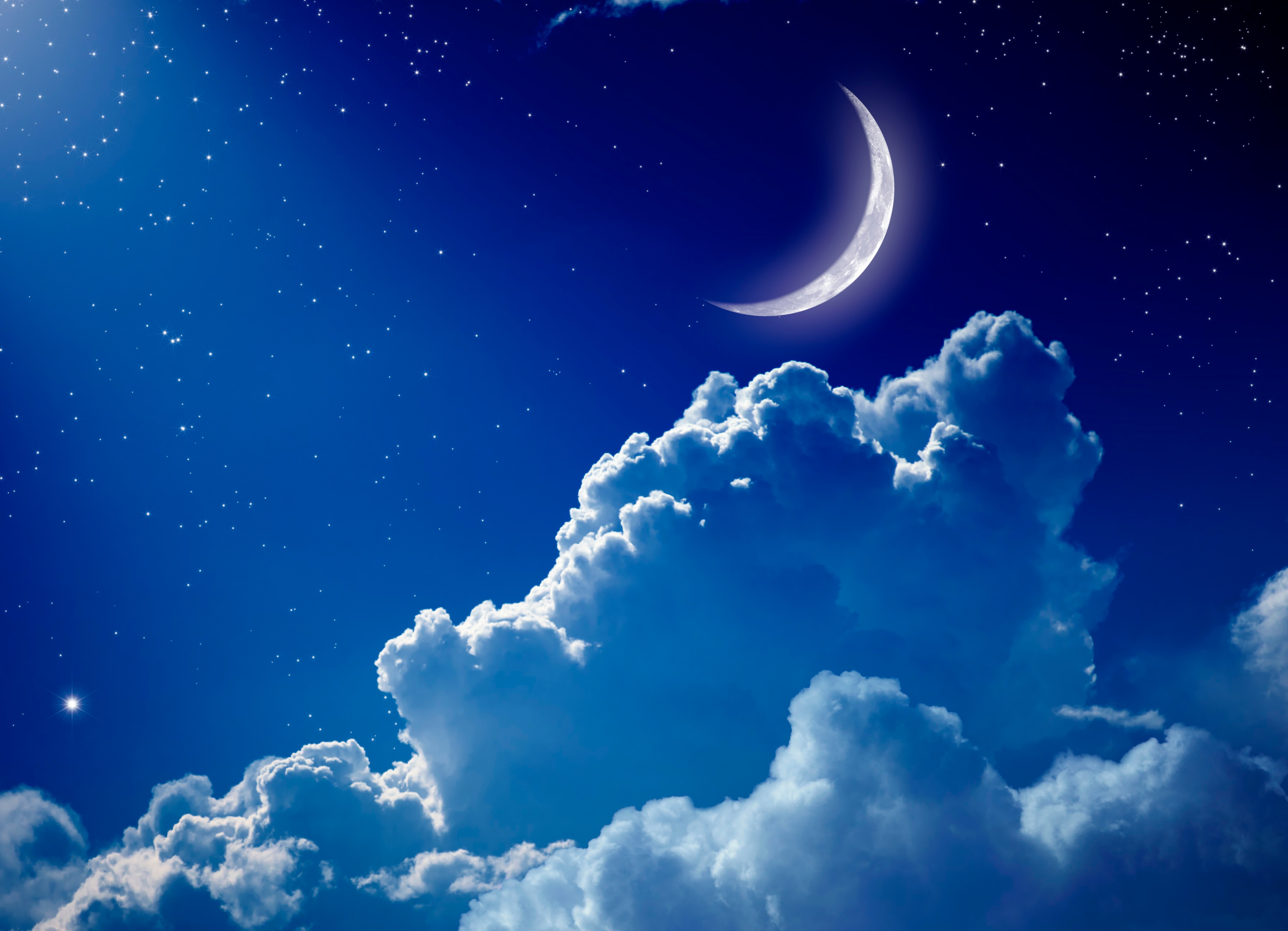 Papermoon Fototapete "Night Sky with Moon" glatt