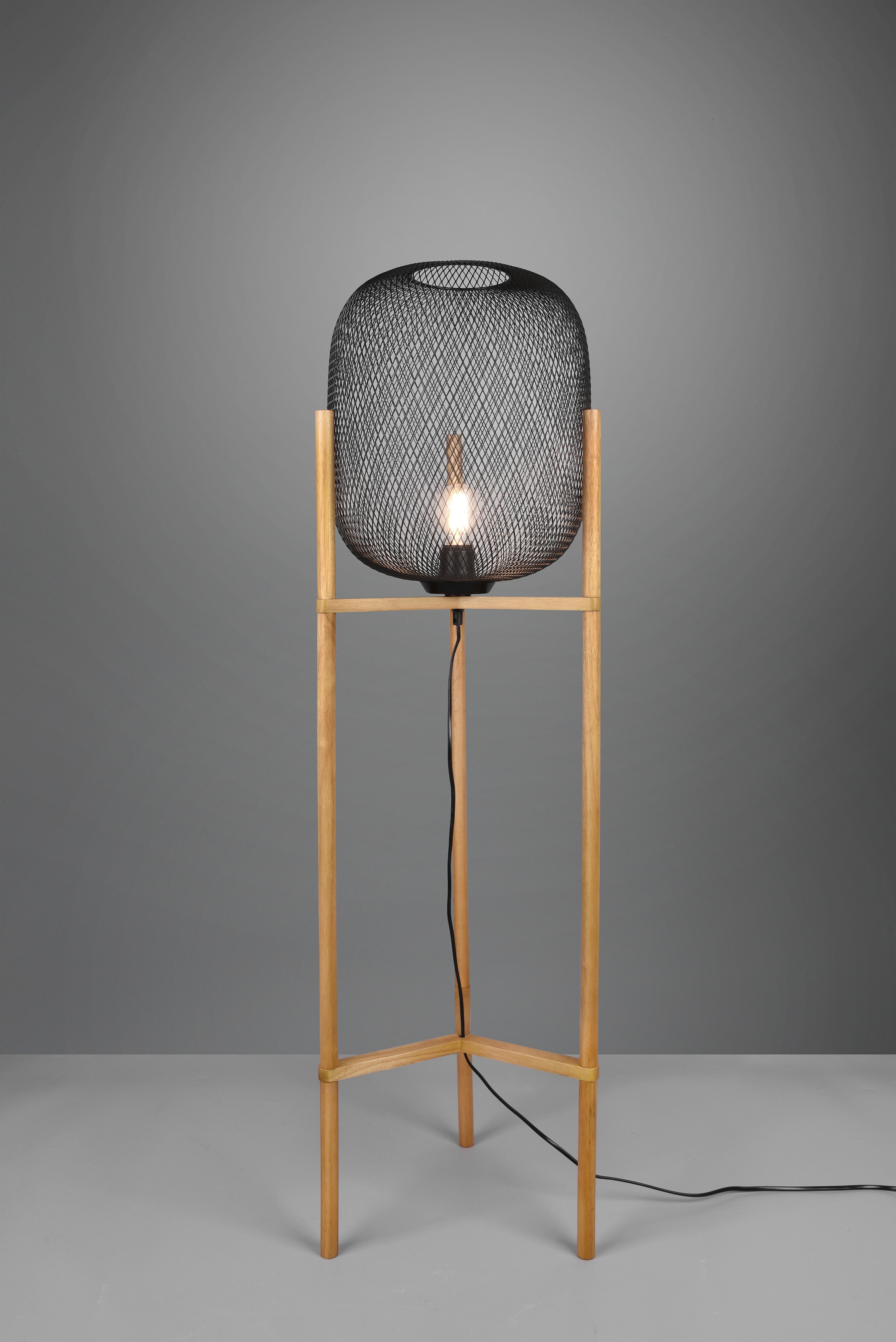 TRIO Leuchten Stehlampe »CALIMERO«, 1 flammig-flammig, mit Schnurschalter,  E27-Leuchtmittel frei wählbar, Höhe 123cm, Ã˜ 38cm | BAUR