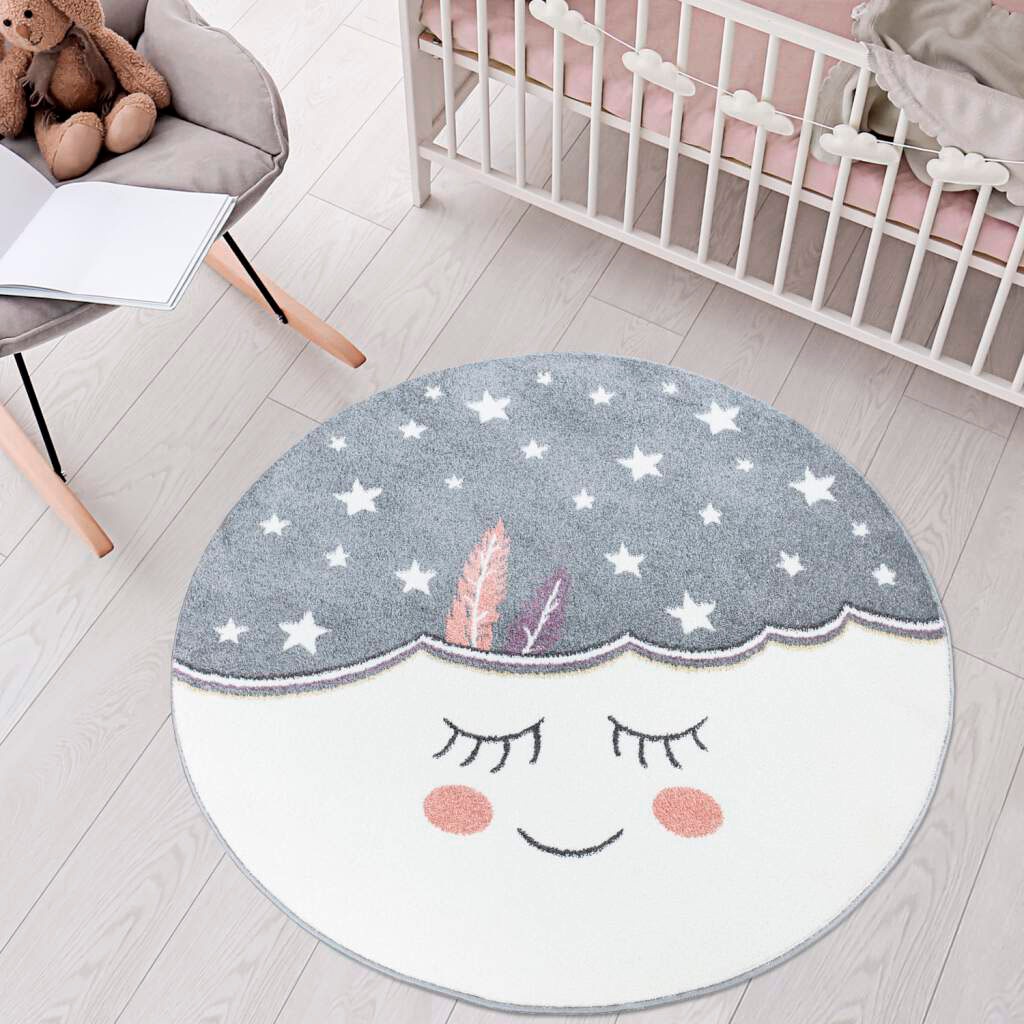 Carpet City Kinderteppich "ANIME895", rund, 11 mm Höhe, Kinderzimmer Teppich Modern mit lustigen Cartoon-Figuren, Multi