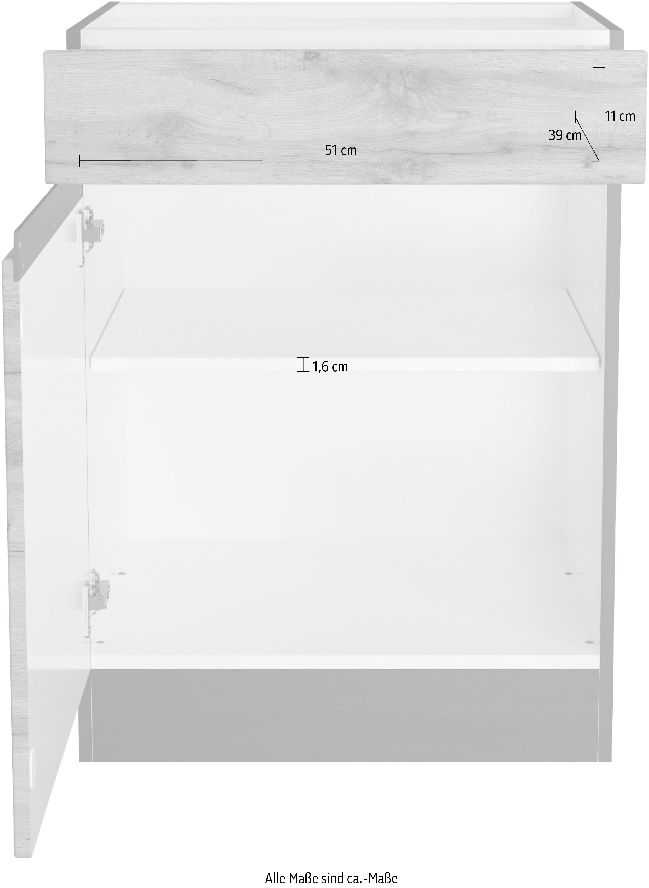 KOCHSTATION Unterschrank »KS-Riesa«, Breite 60 cm, MDF-Fronten