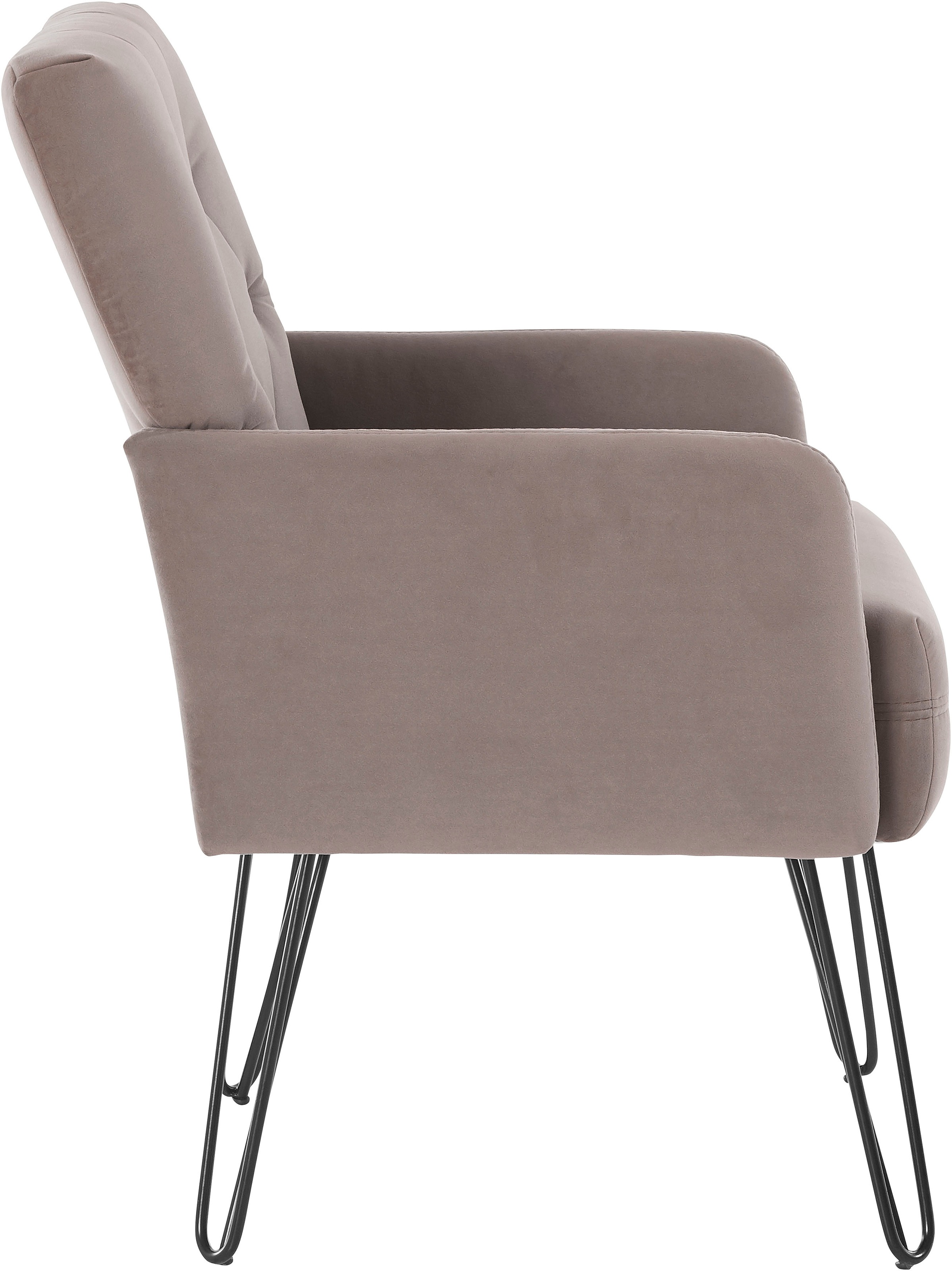 exxpo - sofa fashion Sessel »Doppio, Loungesessel mit Designuntergestell, bequem und elegant«, aufwendige Rückenverarbeitung, Breite 61 cm