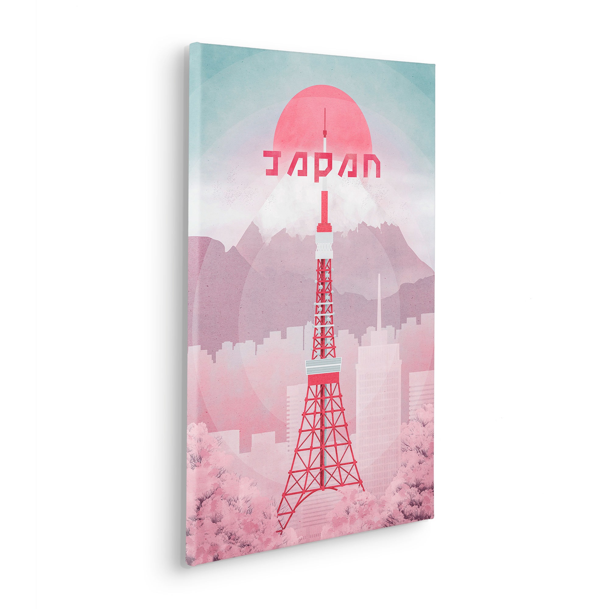 Komar Leinwandbild »Vintage Travel Japan - Größe 40 x 60 cm«, Natur, (1 St.), Keilrahmenbild mi Echtholzrahmen