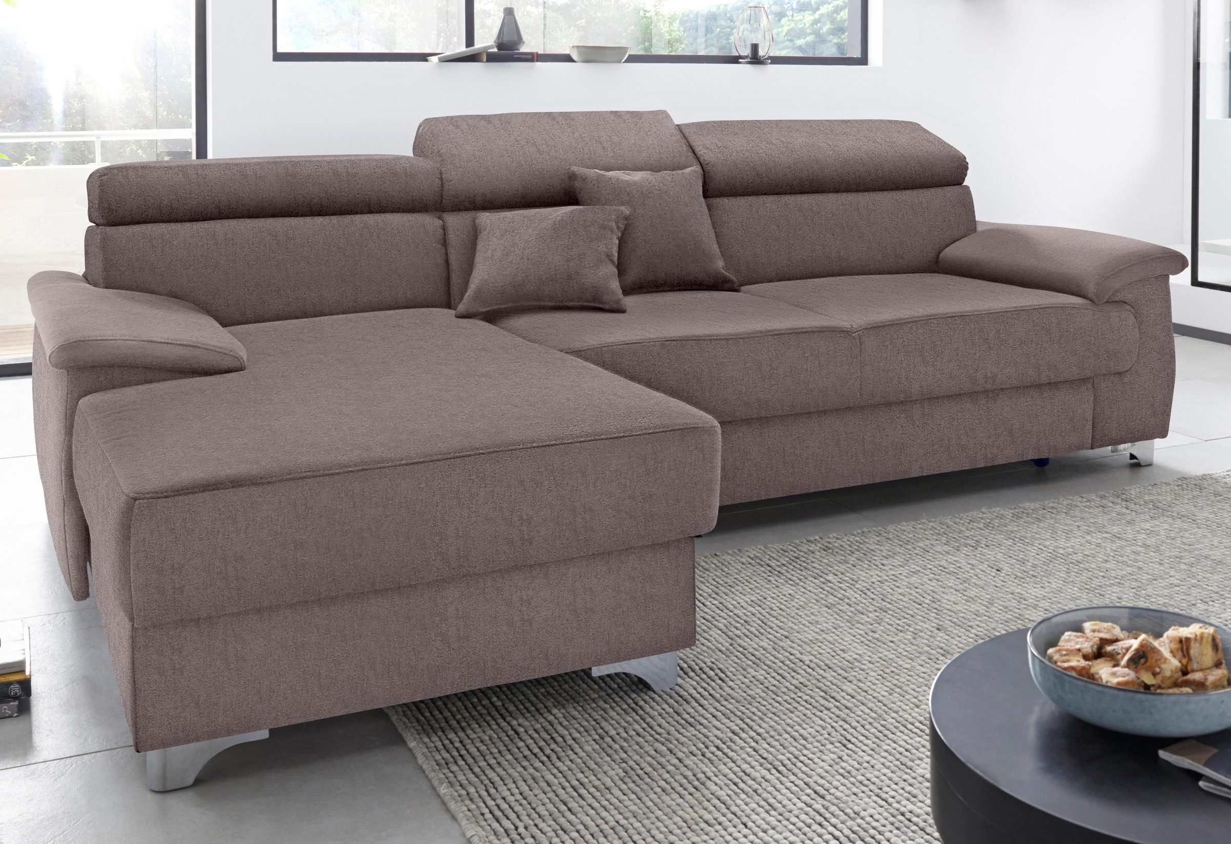 DOMO collection Ecksofa "Mira, inklusive Kopfteilverstellung für mehr Wohlf günstig online kaufen