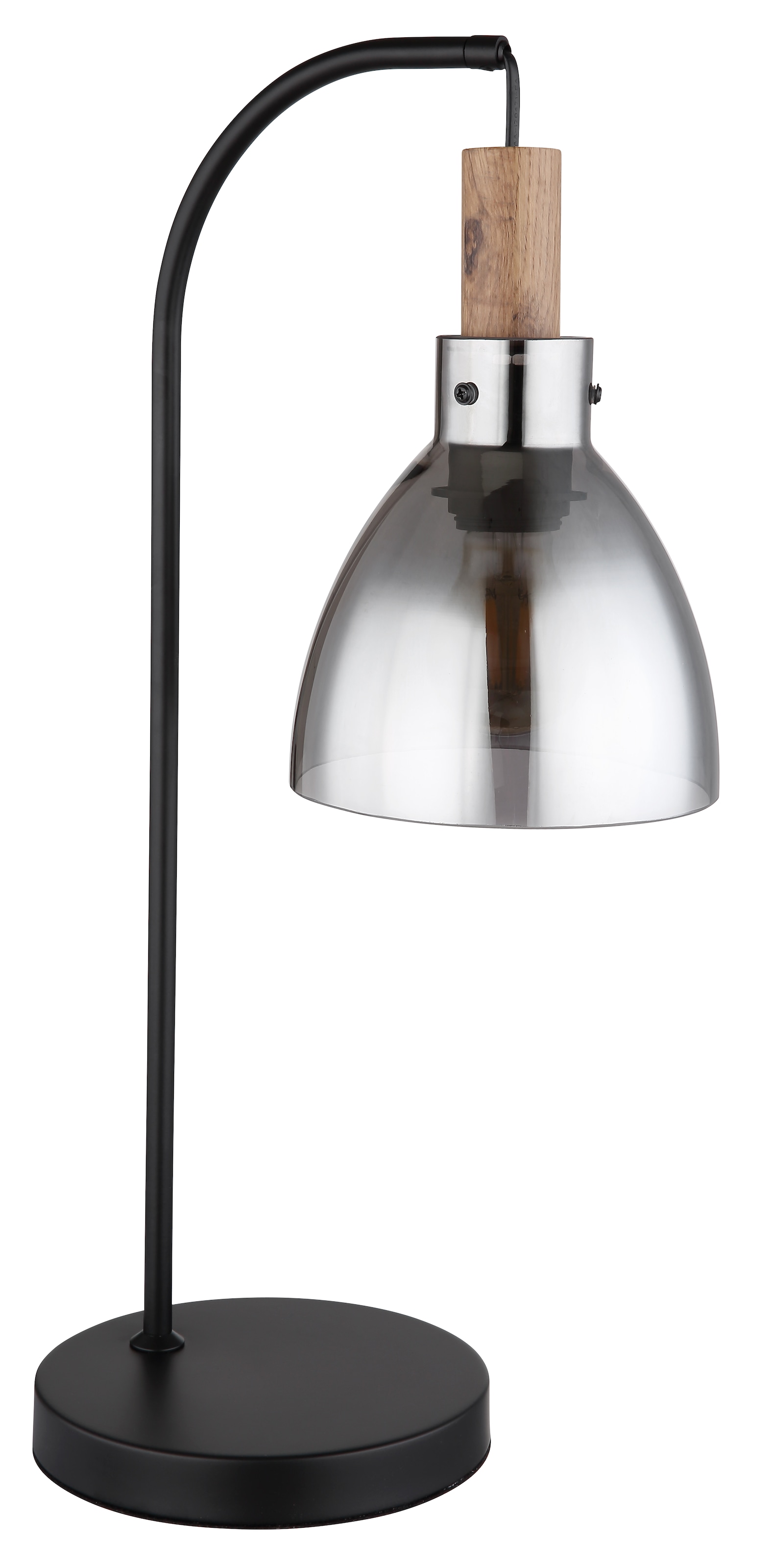 GLOBO LIGHTING Tischleuchte »MATTEA«, Leuchtmittel E27 | ohne Leuchtmittel, Tichlampe/Glas rauchfarben/Schlafzimmer/Wohnzimmer/Flur