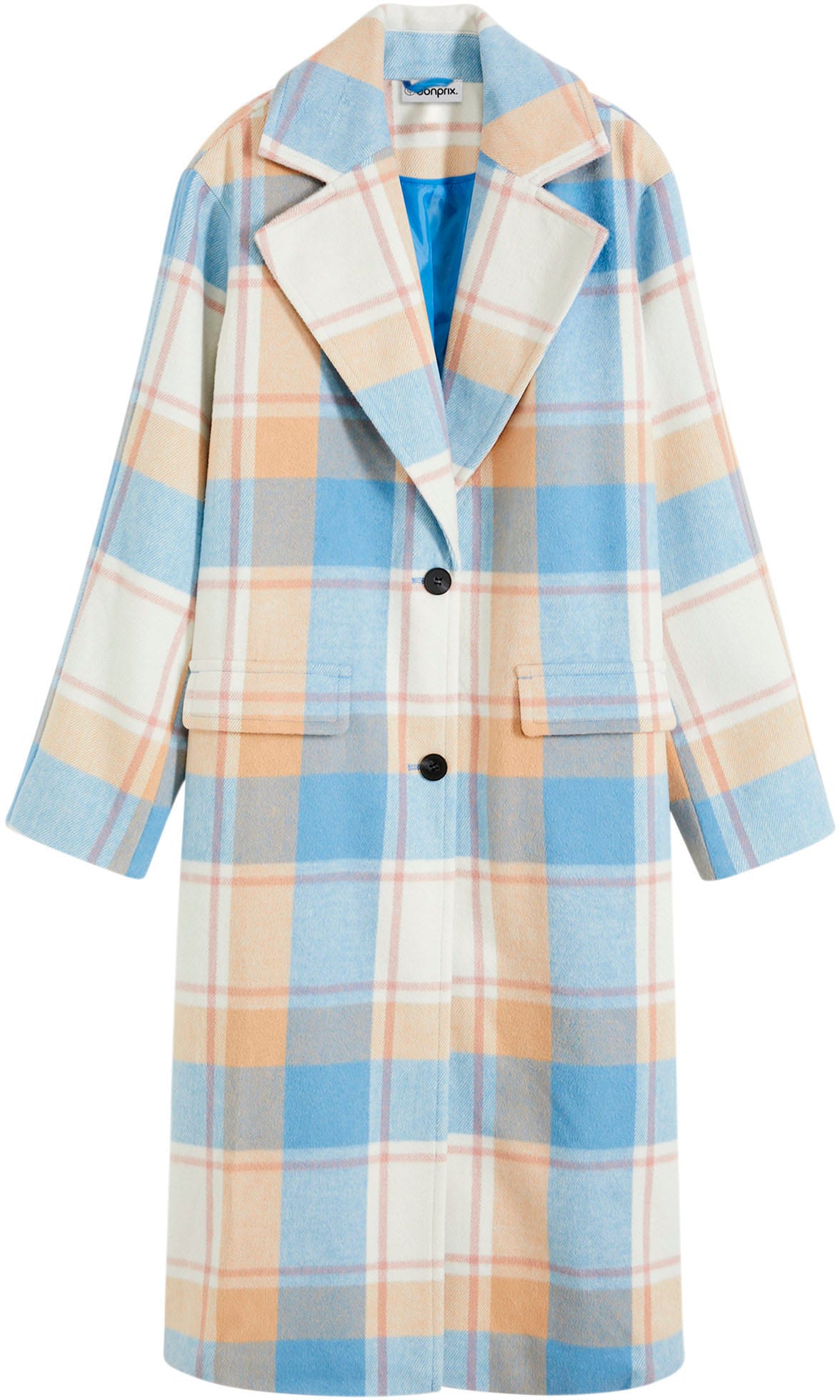 bonprix Langmantel »Oversize-Mantel n Wolloptik« Oversize-Passform, mit Reverskragen, mit Pattentaschen